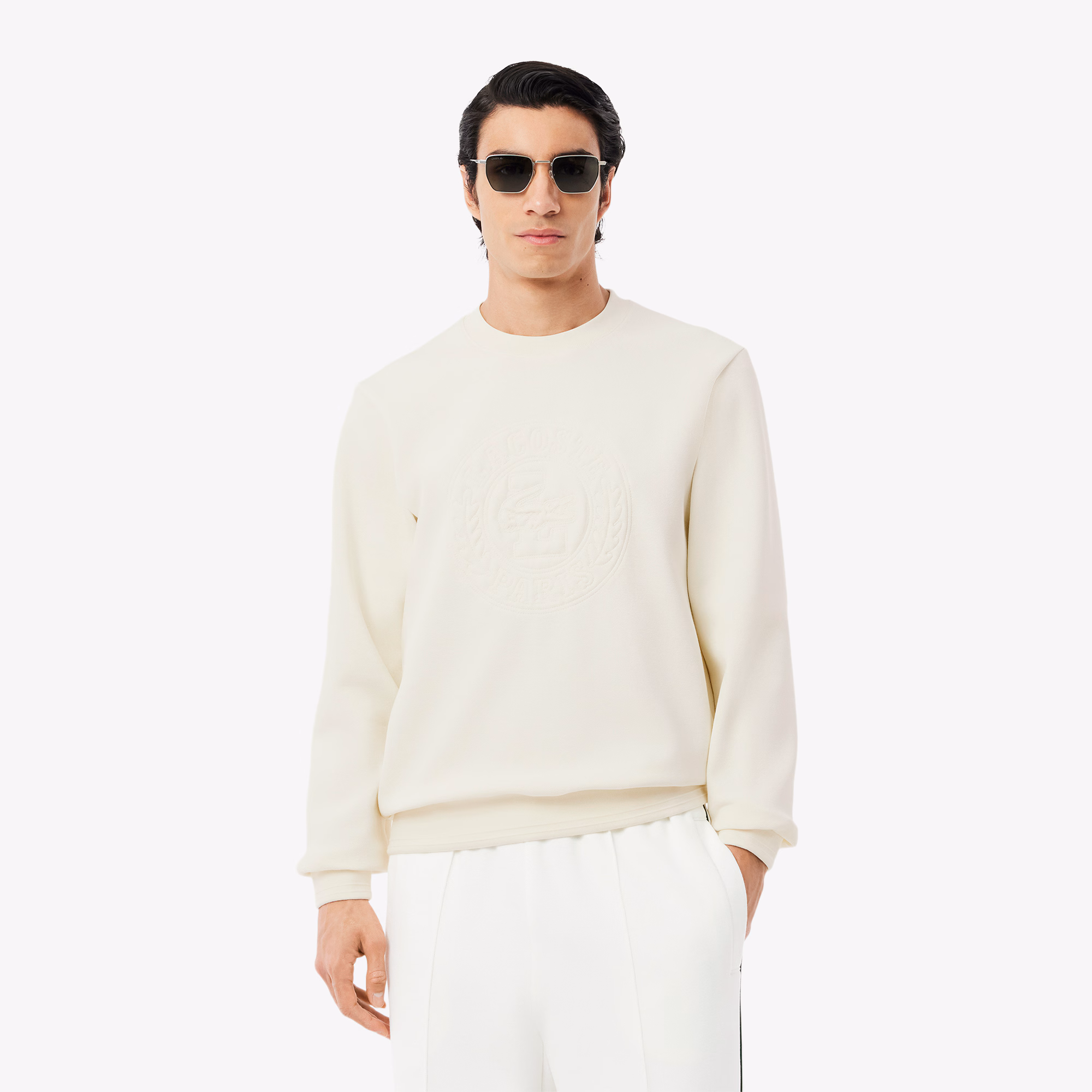 Men's Embossed Logo Piqué Sweatshirt