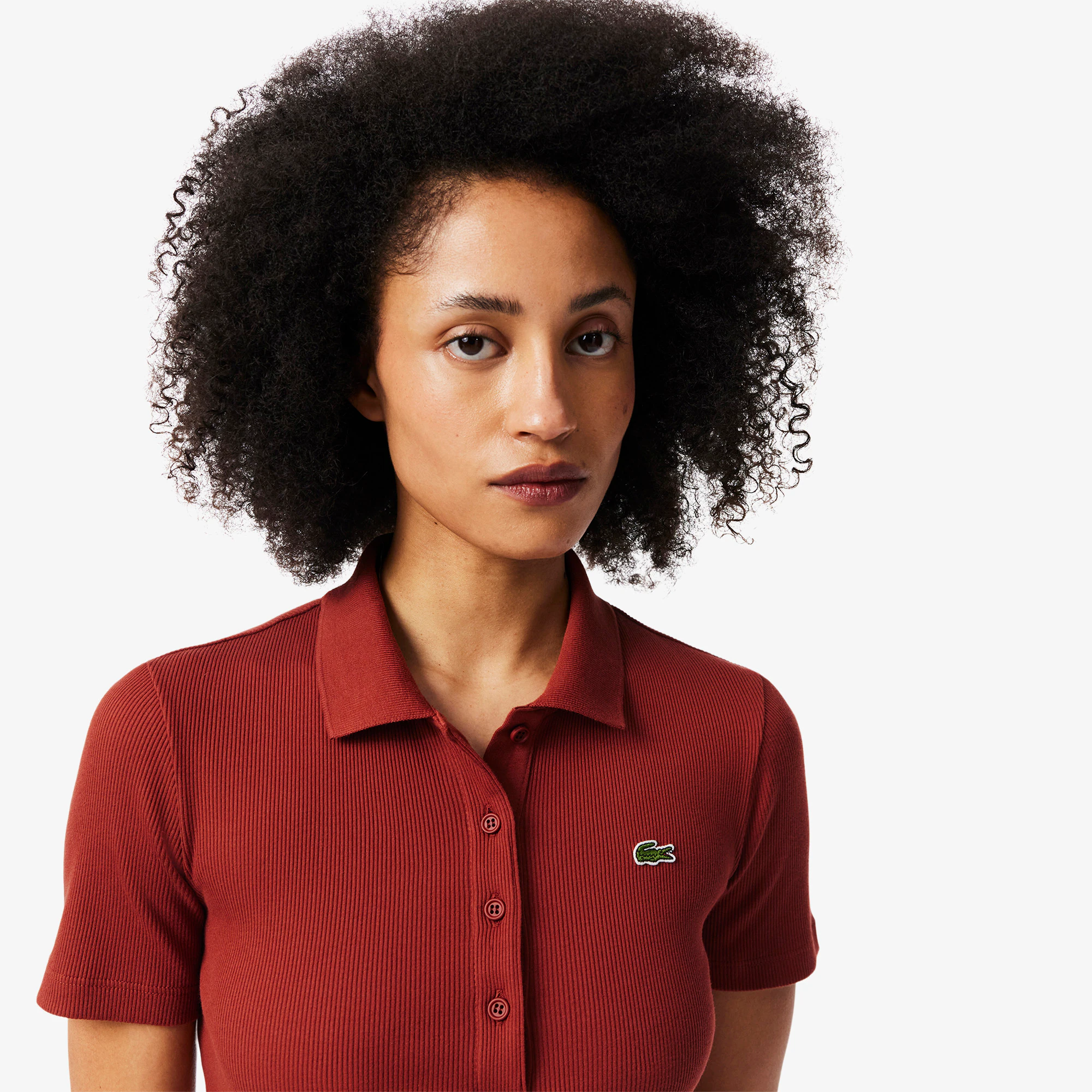 Women's Long Ribbed Cotton Polo Dress