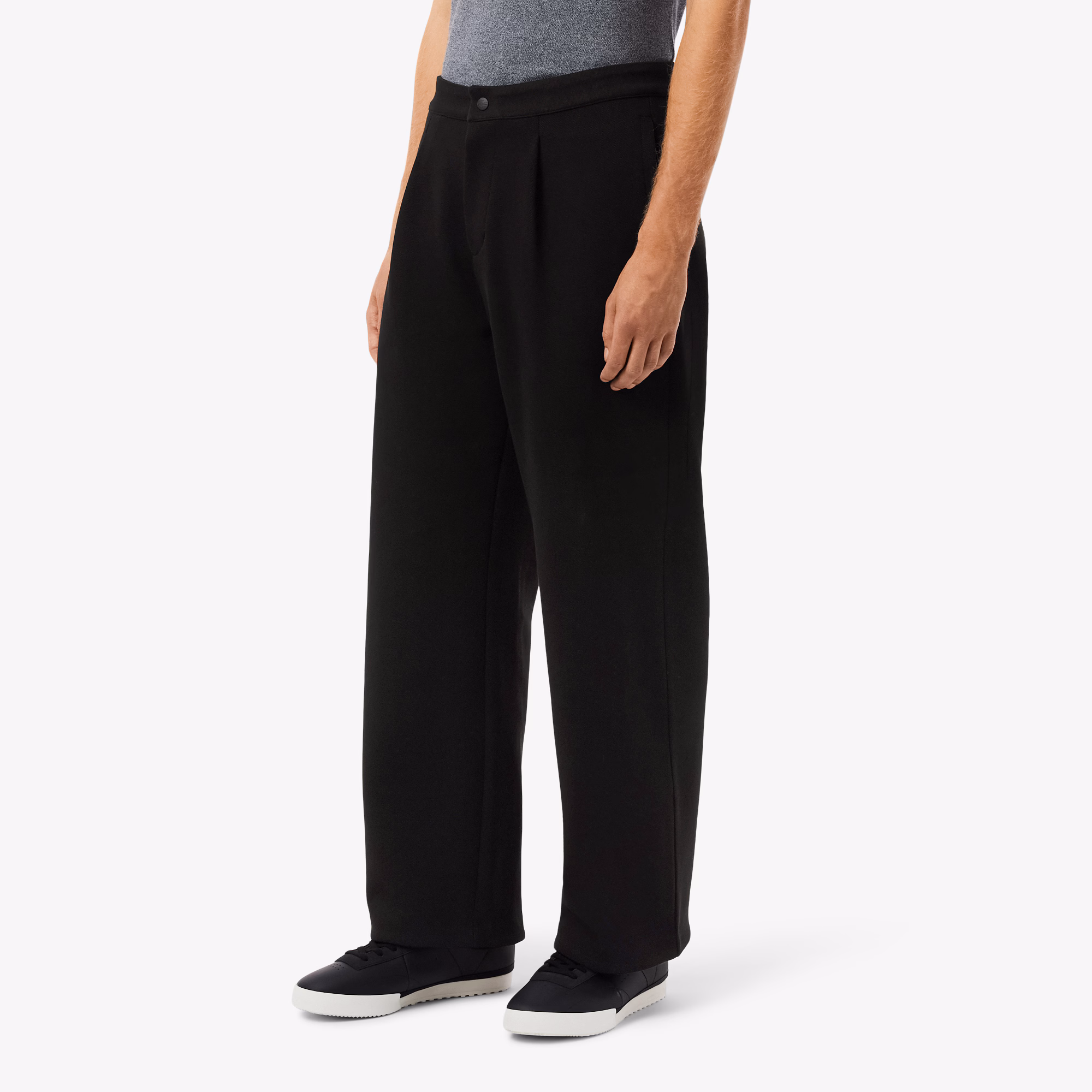 Men's Loose Fit Piqué Pleated Pants
