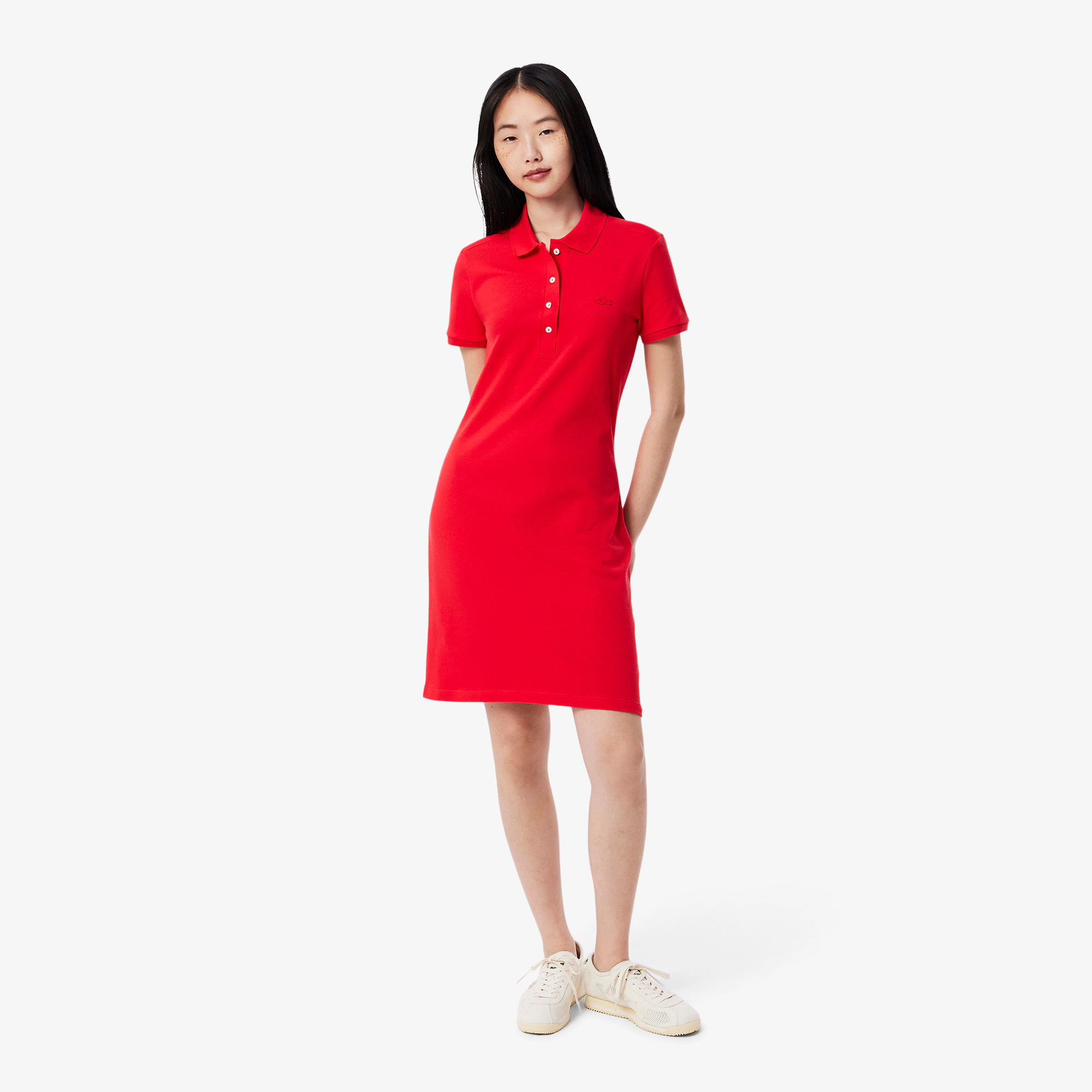 Women's Slim Fit Stretch Mini Piqué Polo Dress