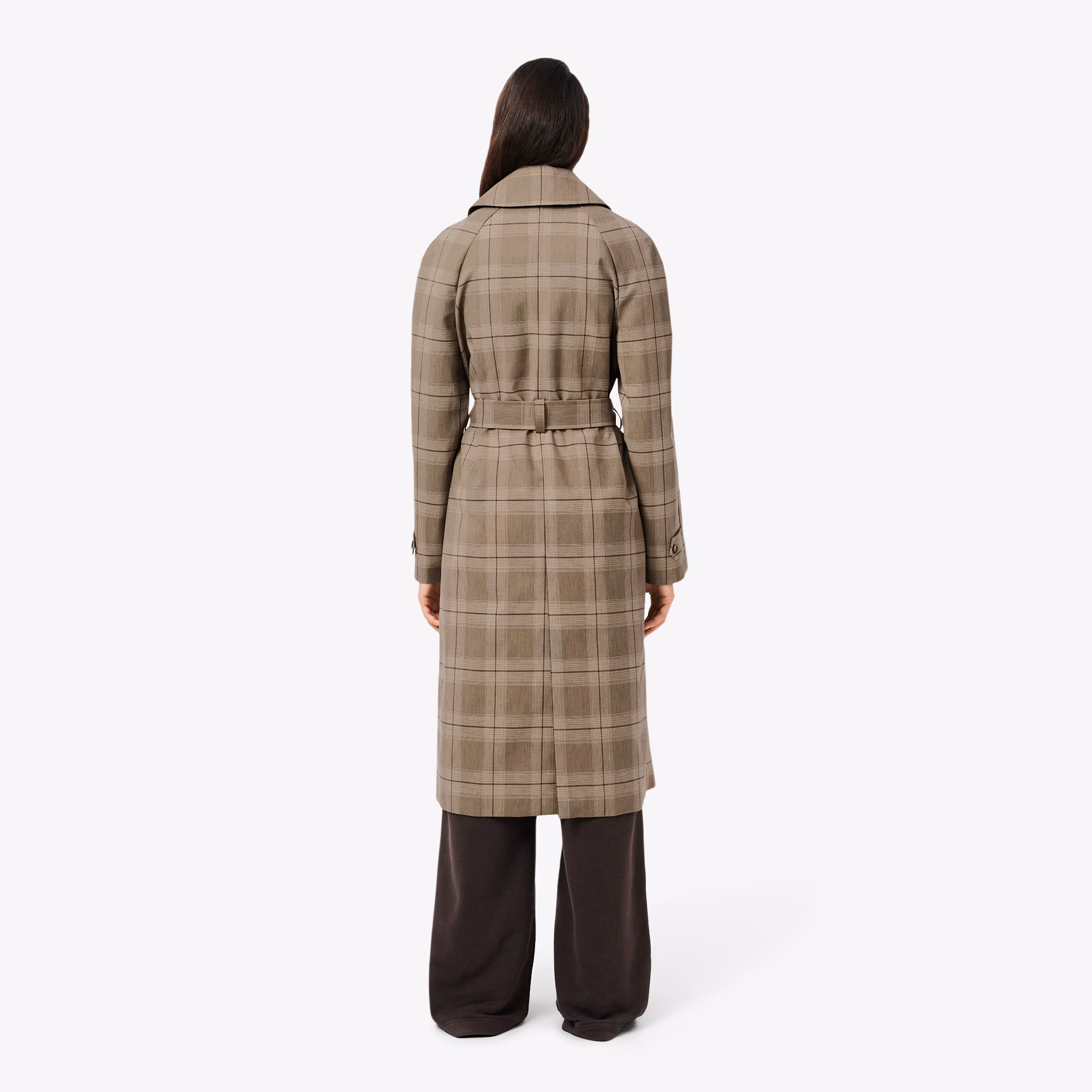 Women's Water-Repellent Plaid Wrap Coat