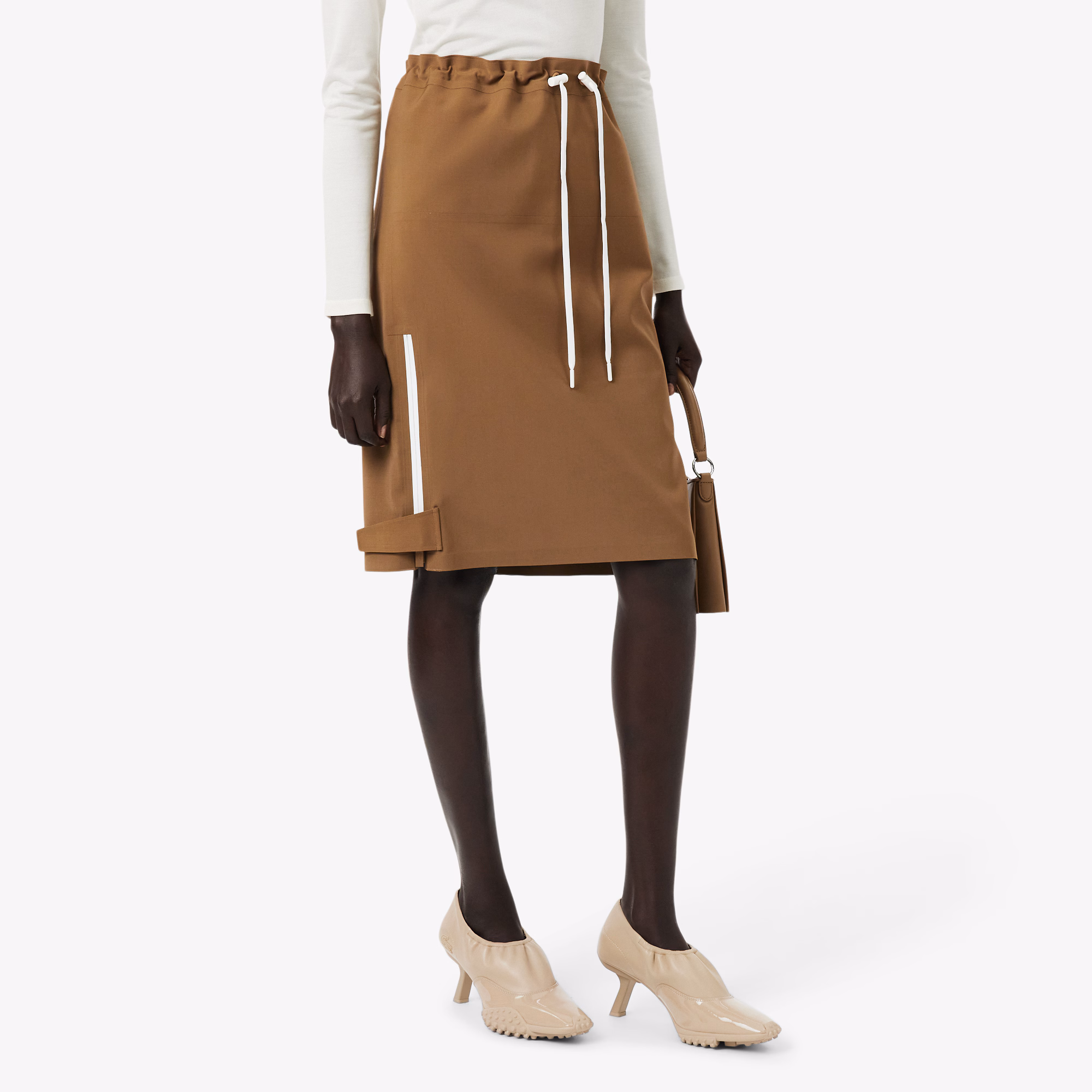 Runway Wool Blend Cargo Skirt