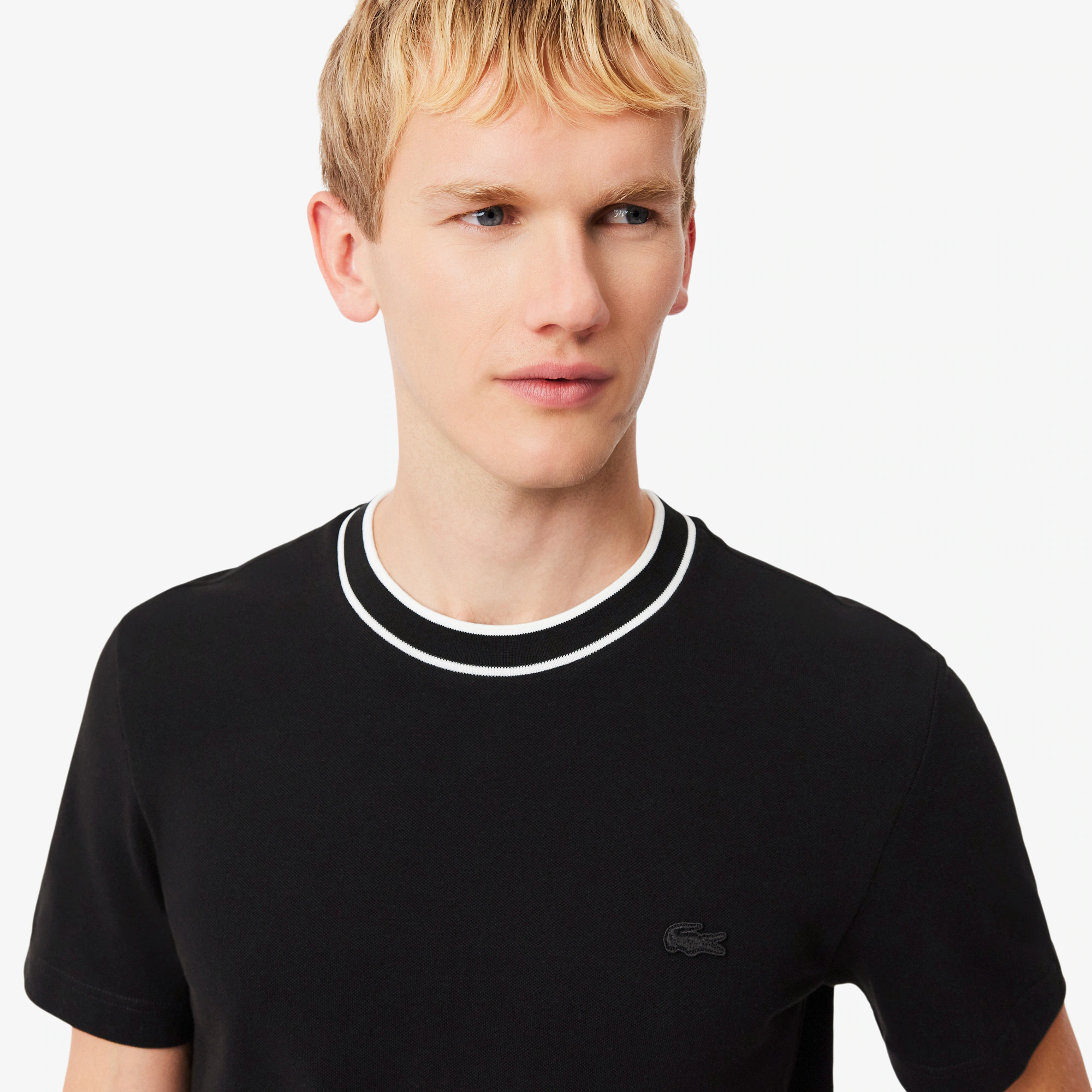 Men's Stretch Piqué Striped Collar T-Shirt