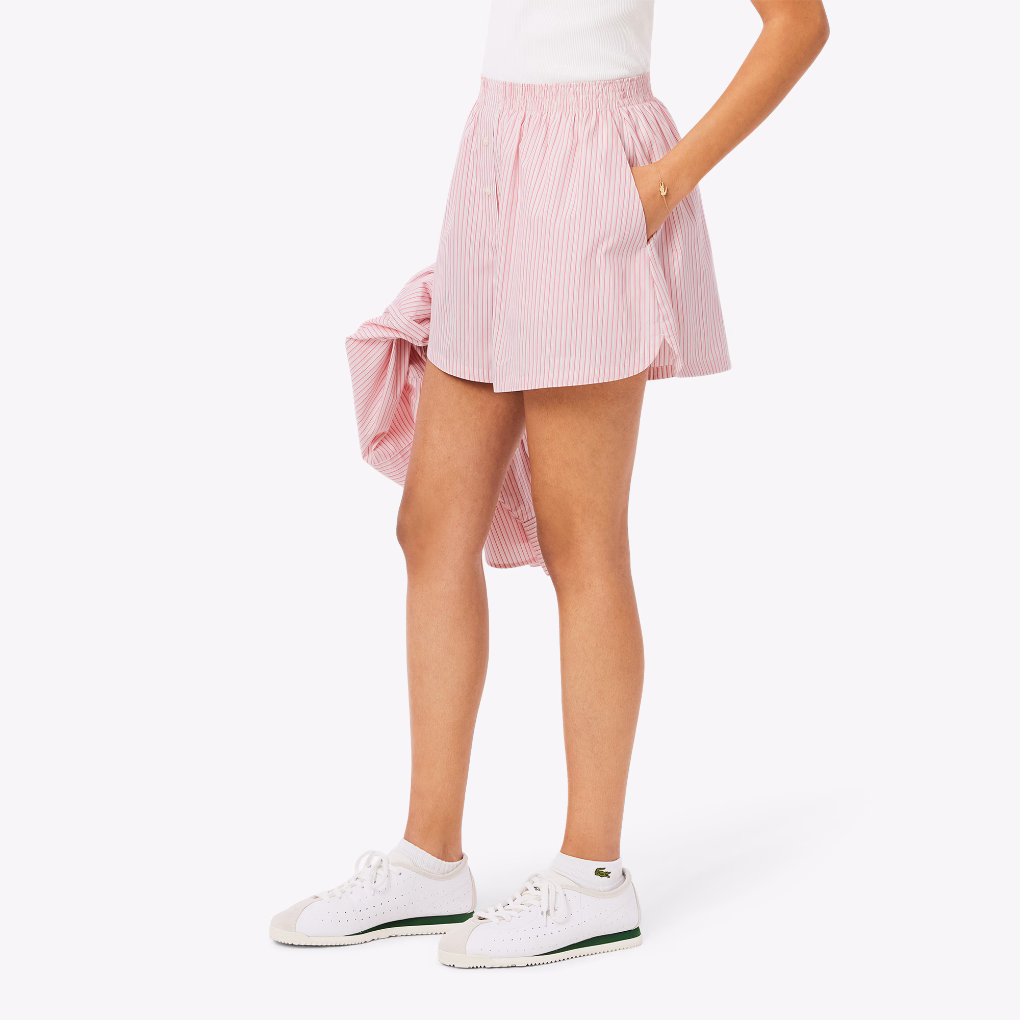 Women's Relaxed Fit Lightweight Striped Poplin Shorts