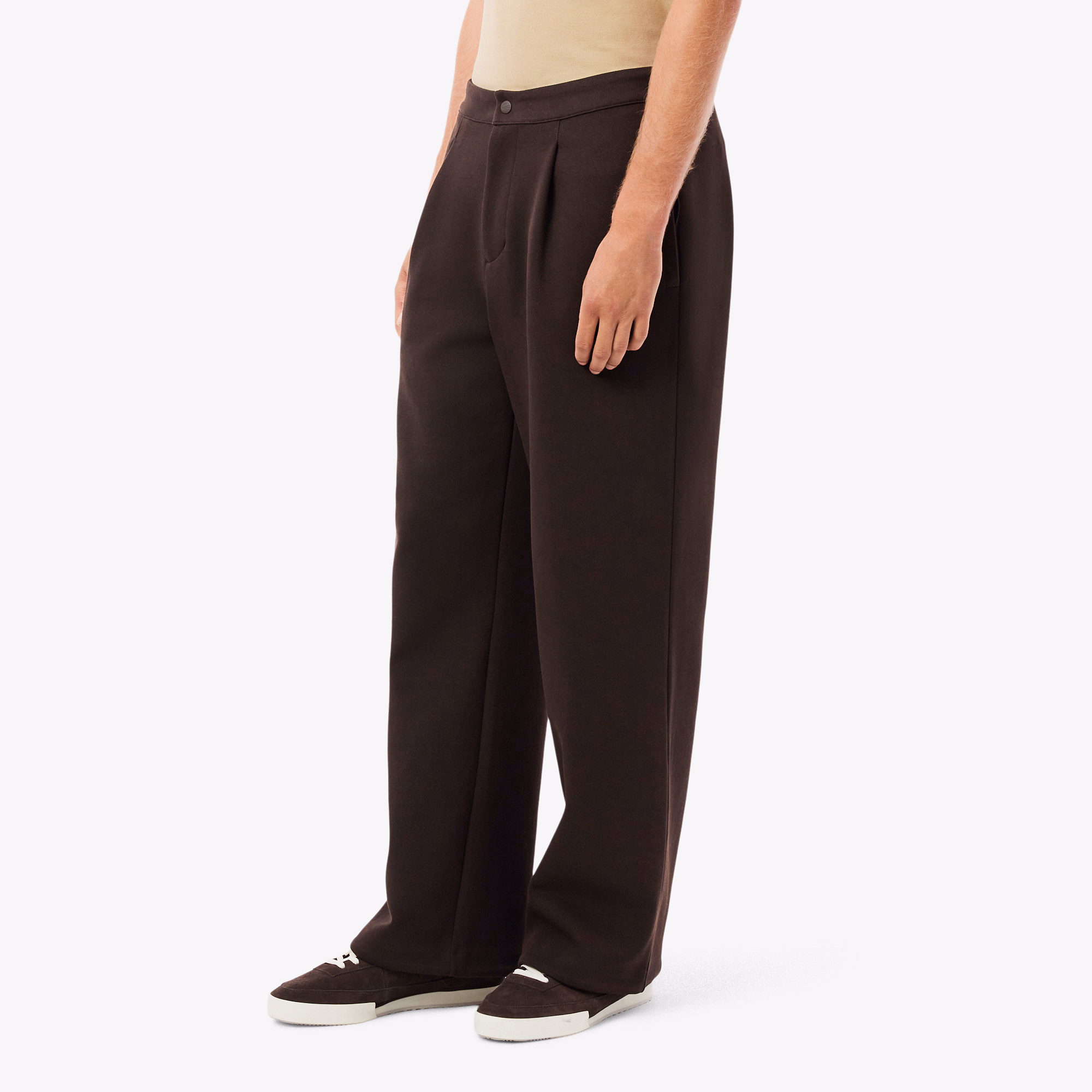 Men's Loose Fit Piqué Pleated Pants