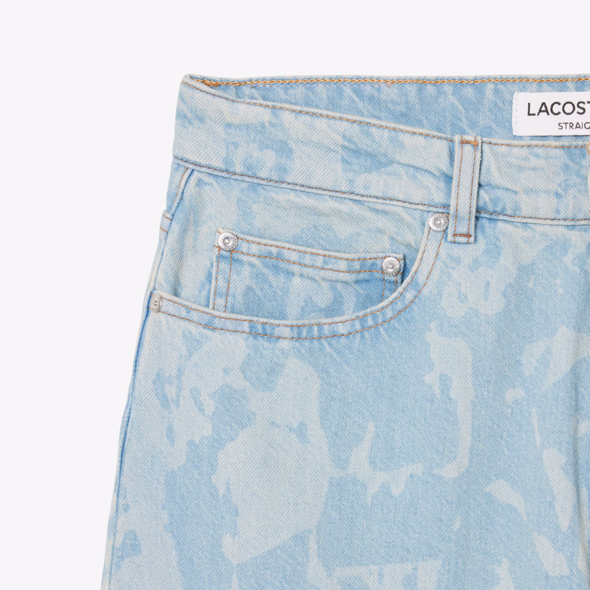 Men's Straight Cut Print Motif Denim Jeans