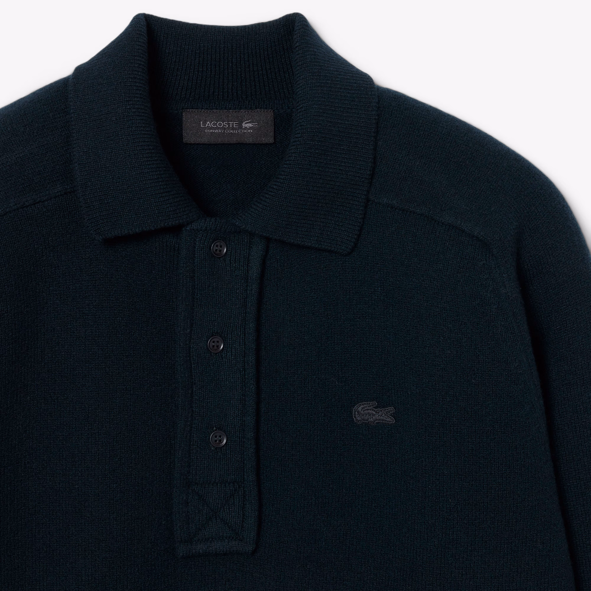 Runway Felted Wool Polo Collar Sweater