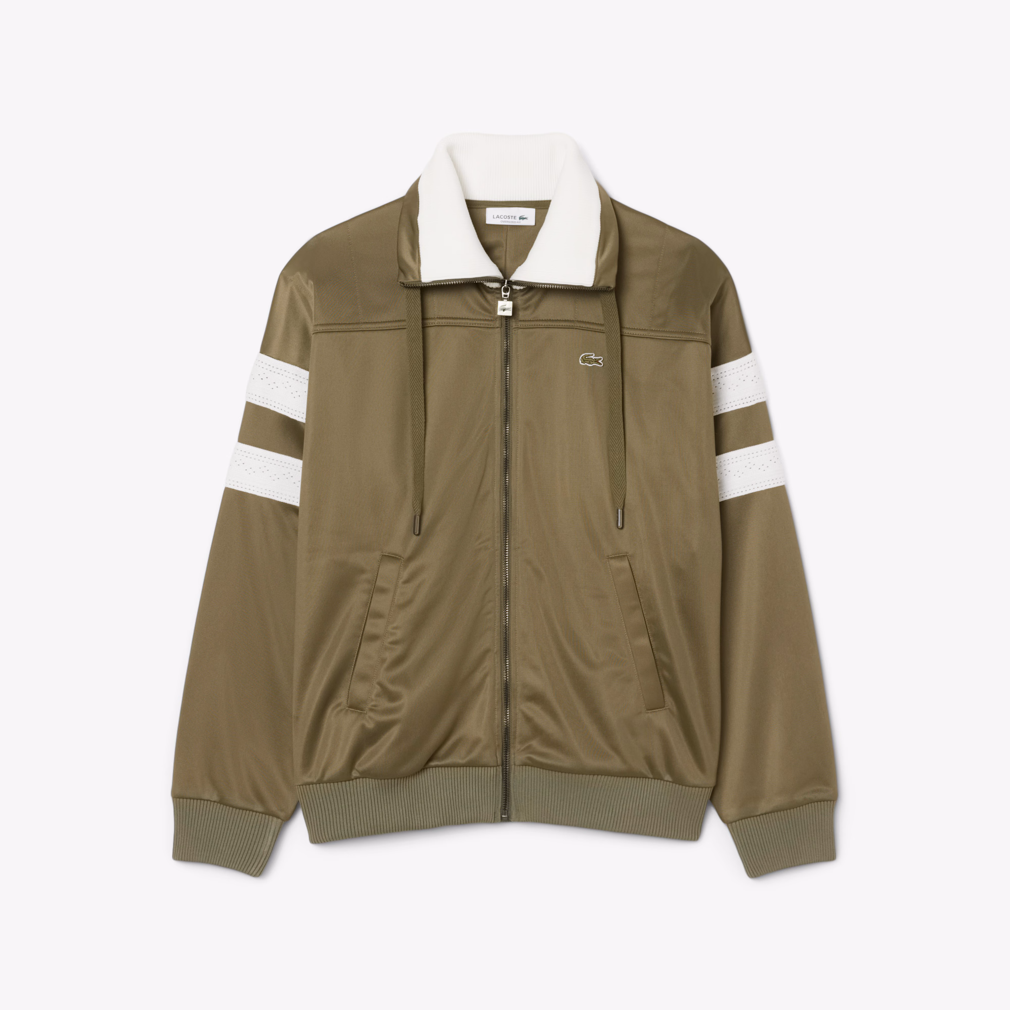 Women's Oversized Pointelle Stripe Satin Sweatshirt