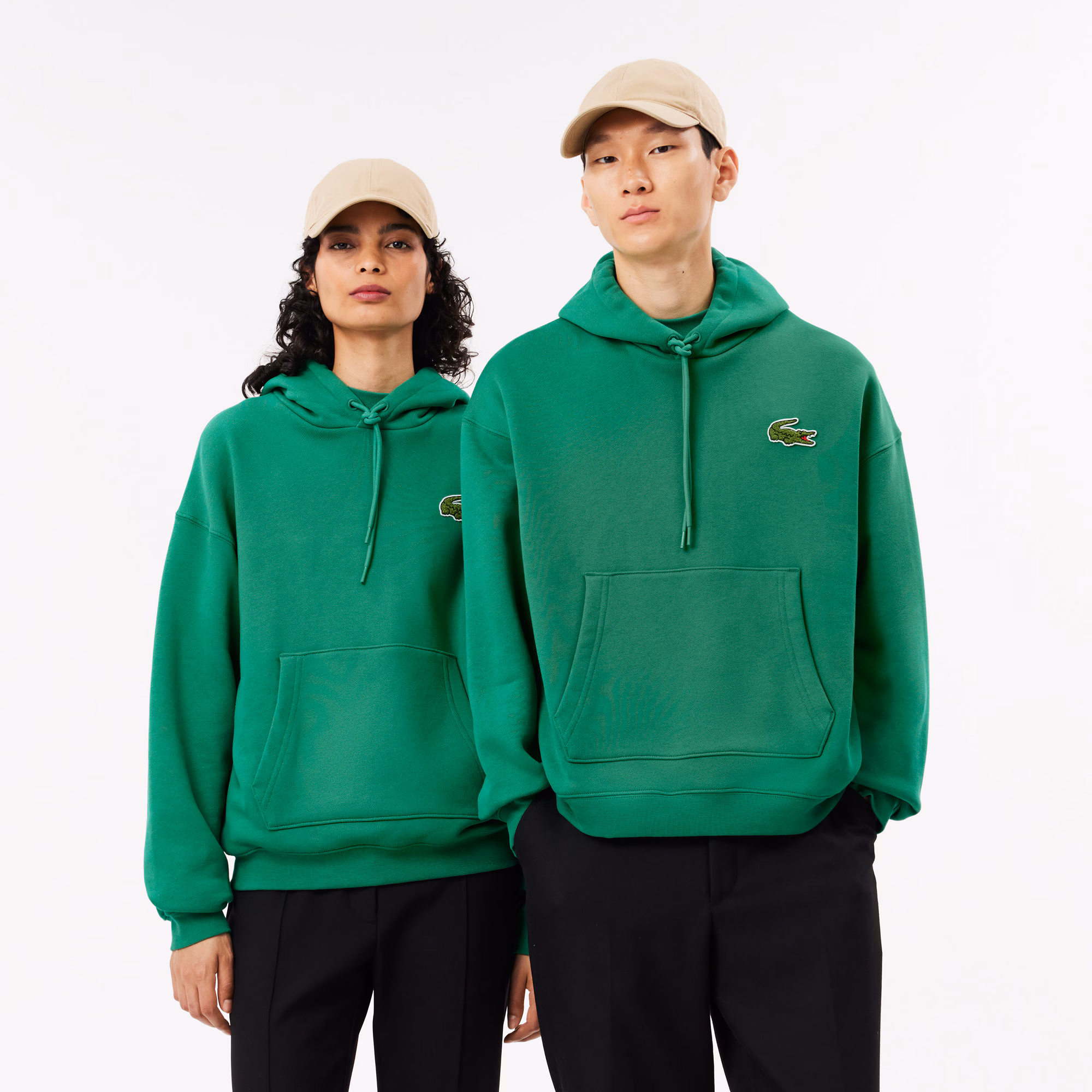 Unisex Loose Fit Badge Accent Hoodie