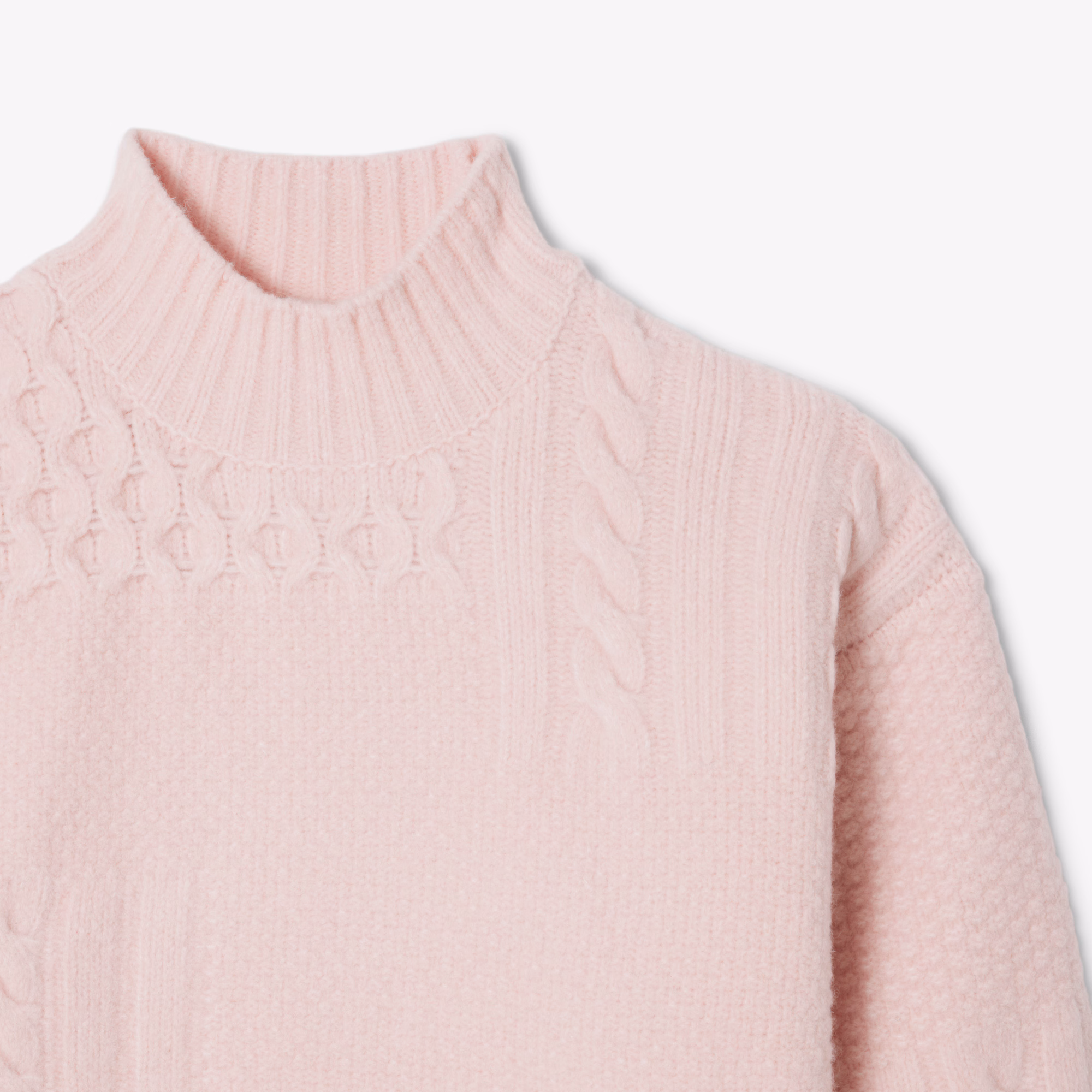 Women's Patchwork Effect High-Neck Wool Sweater