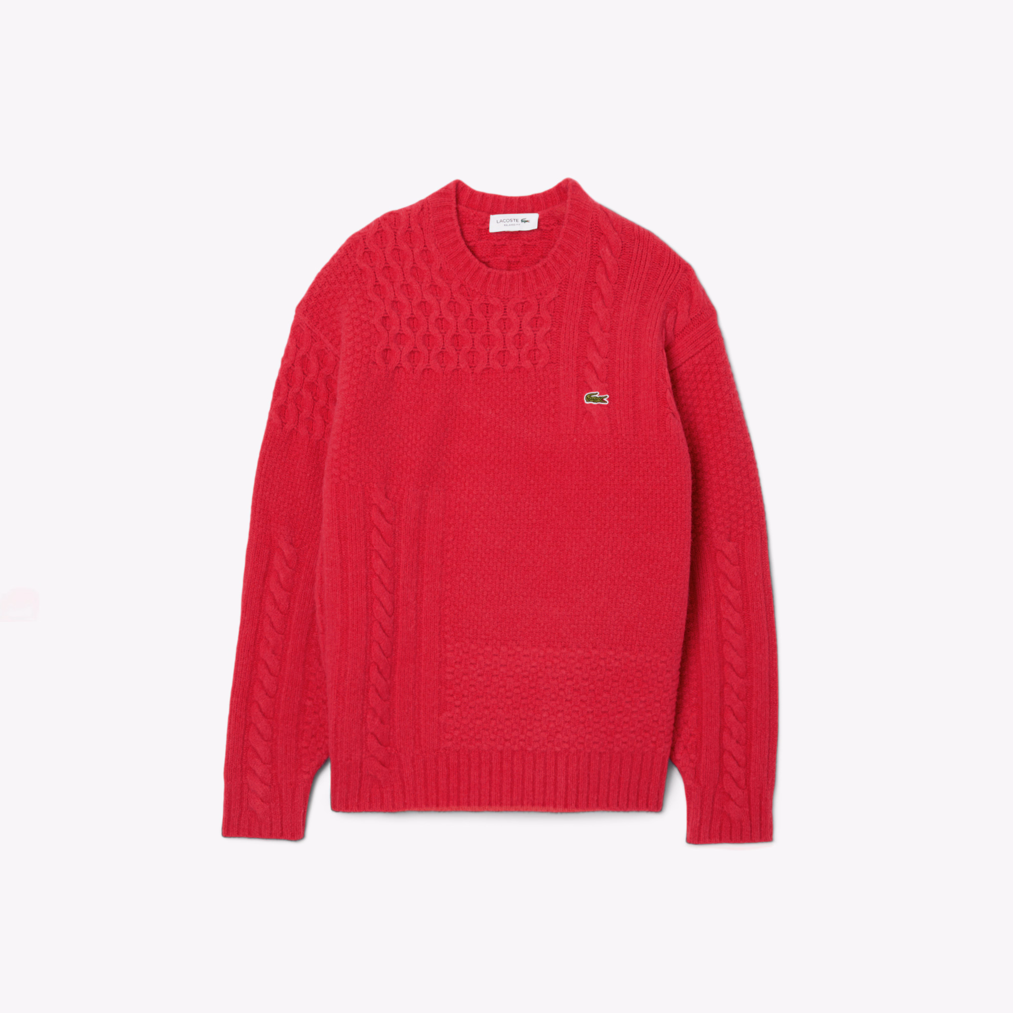 Men's Relaxed Fit Patchwork Effect Wool Sweater