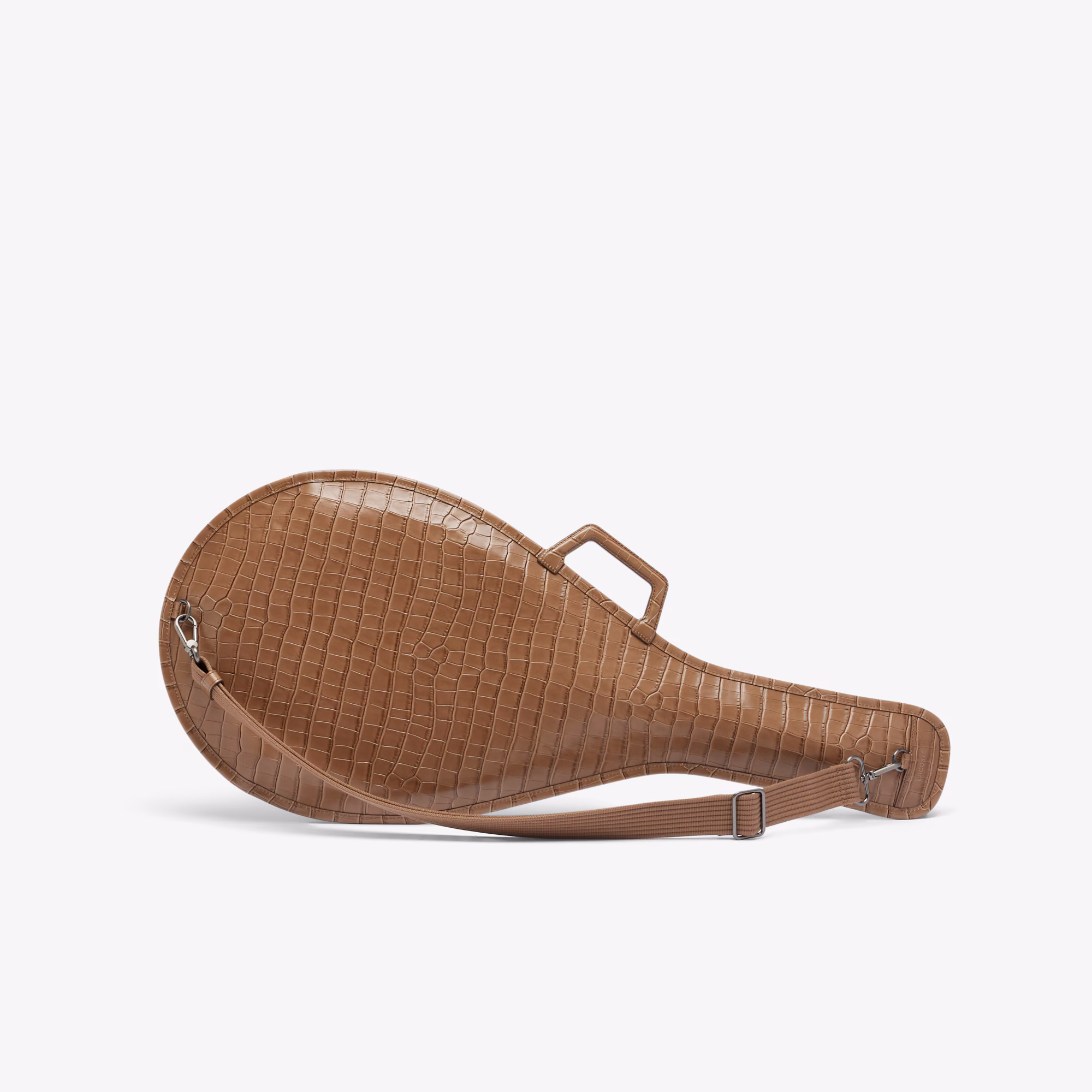 Runway Mock Croc Leather Racket Bag