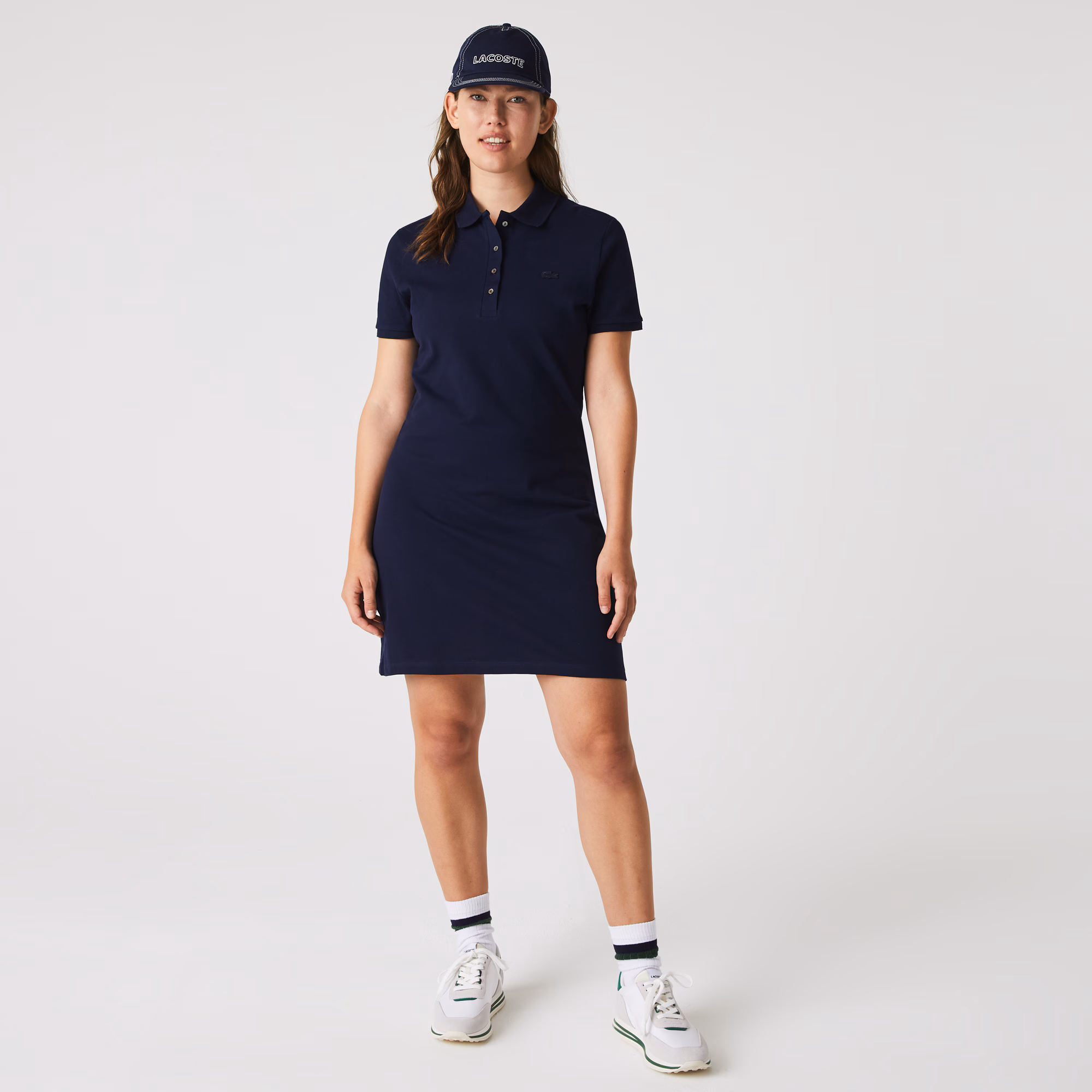 Women's Slim Fit Stretch Mini Piqué Polo Dress