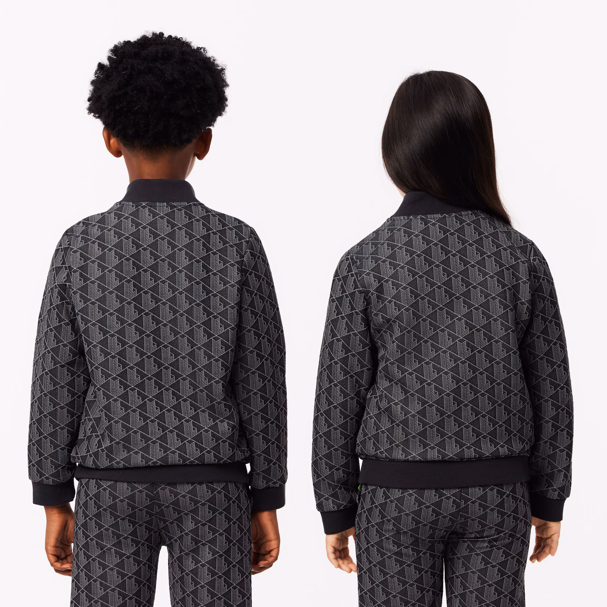 Kids' High-Neck Zip-Up Paris Monogram Sweatshirt