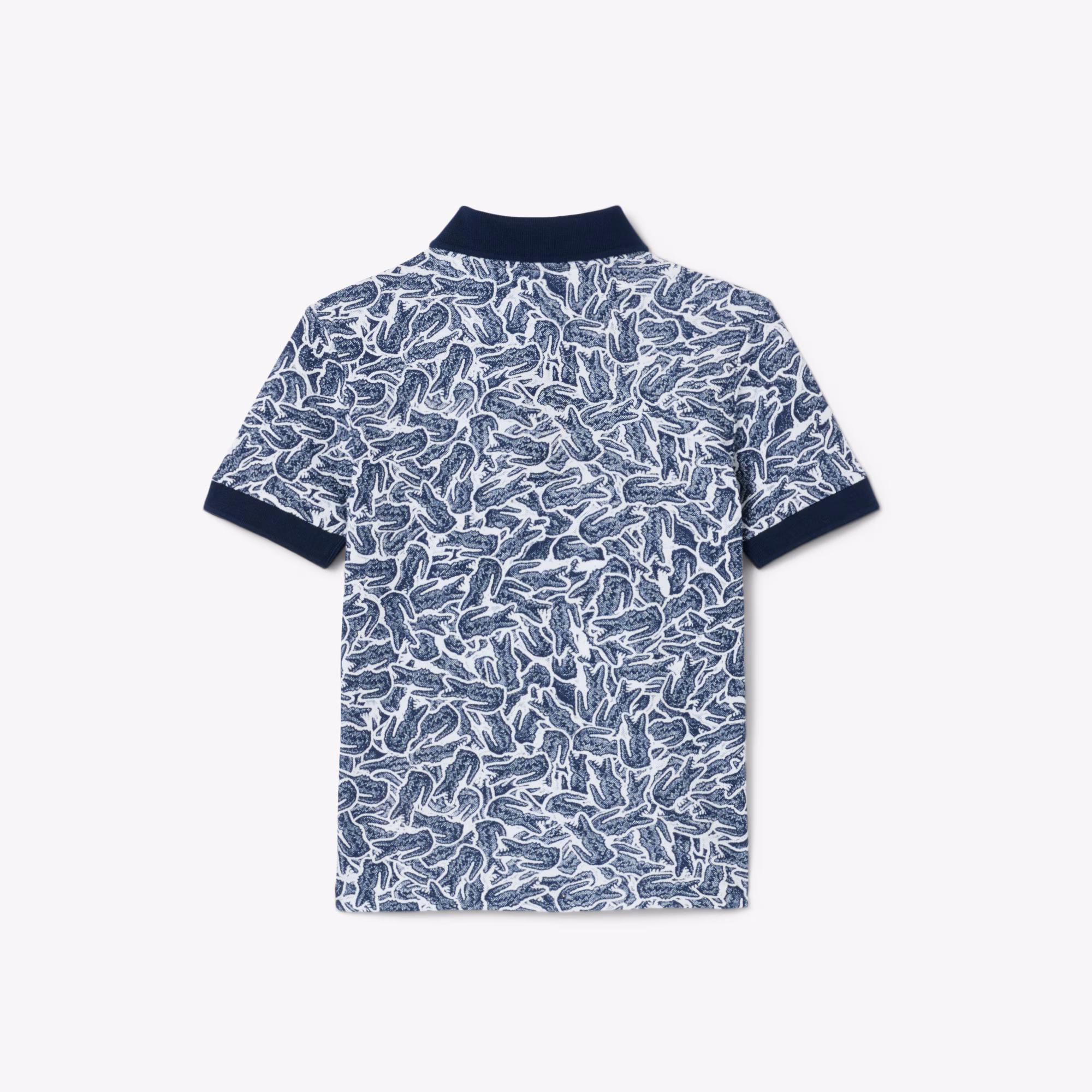 Crocodile Print Piqué Polo Shirt