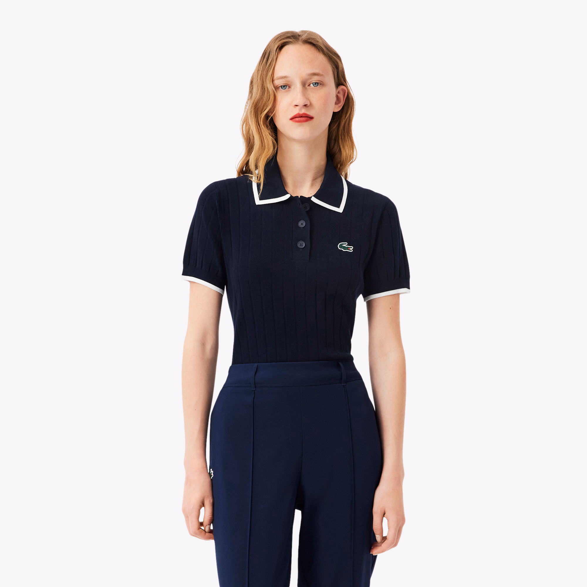 Women's Short Sleeve Polo Collar Golf Sweater