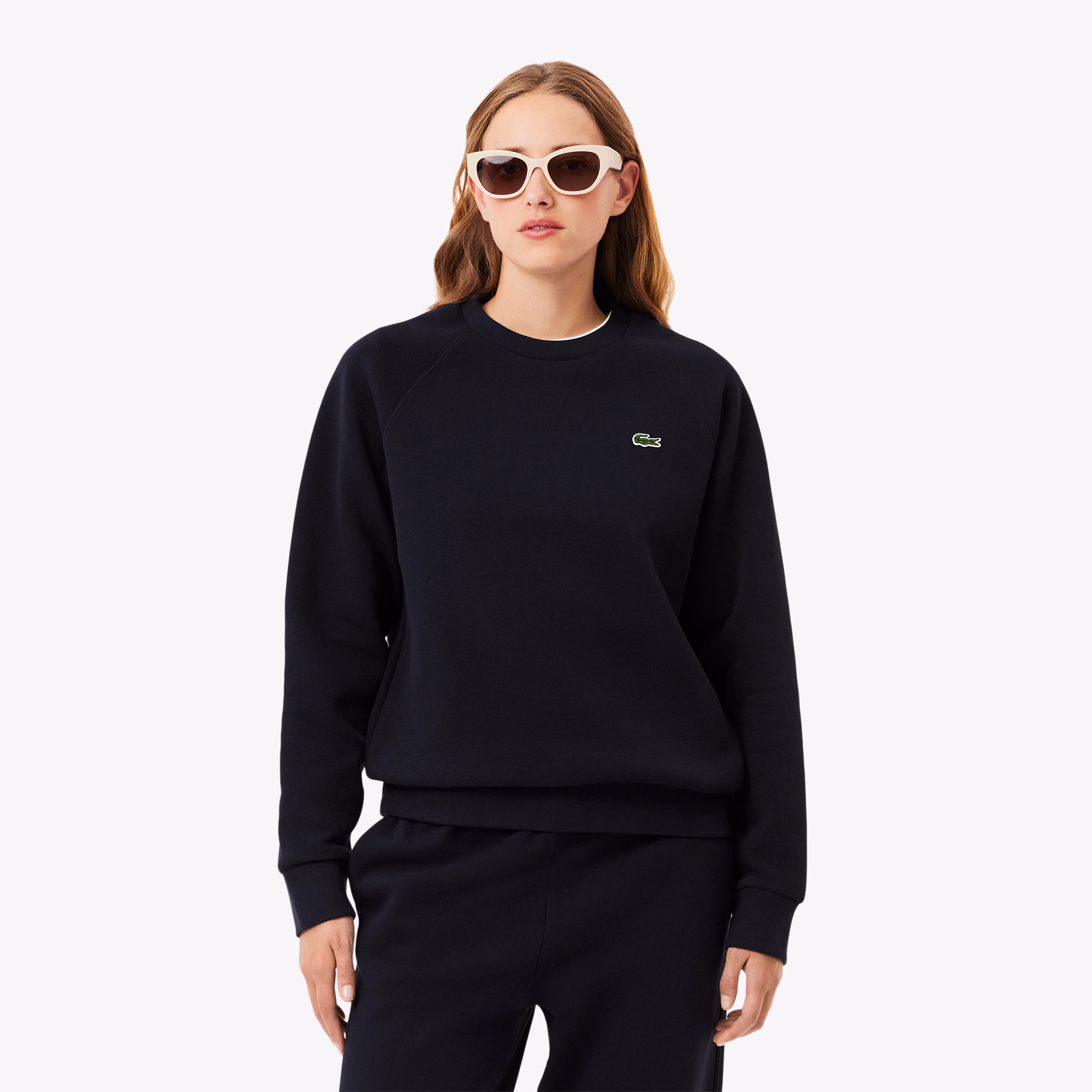 Women's Crew Neck Piqué Sweatshirt