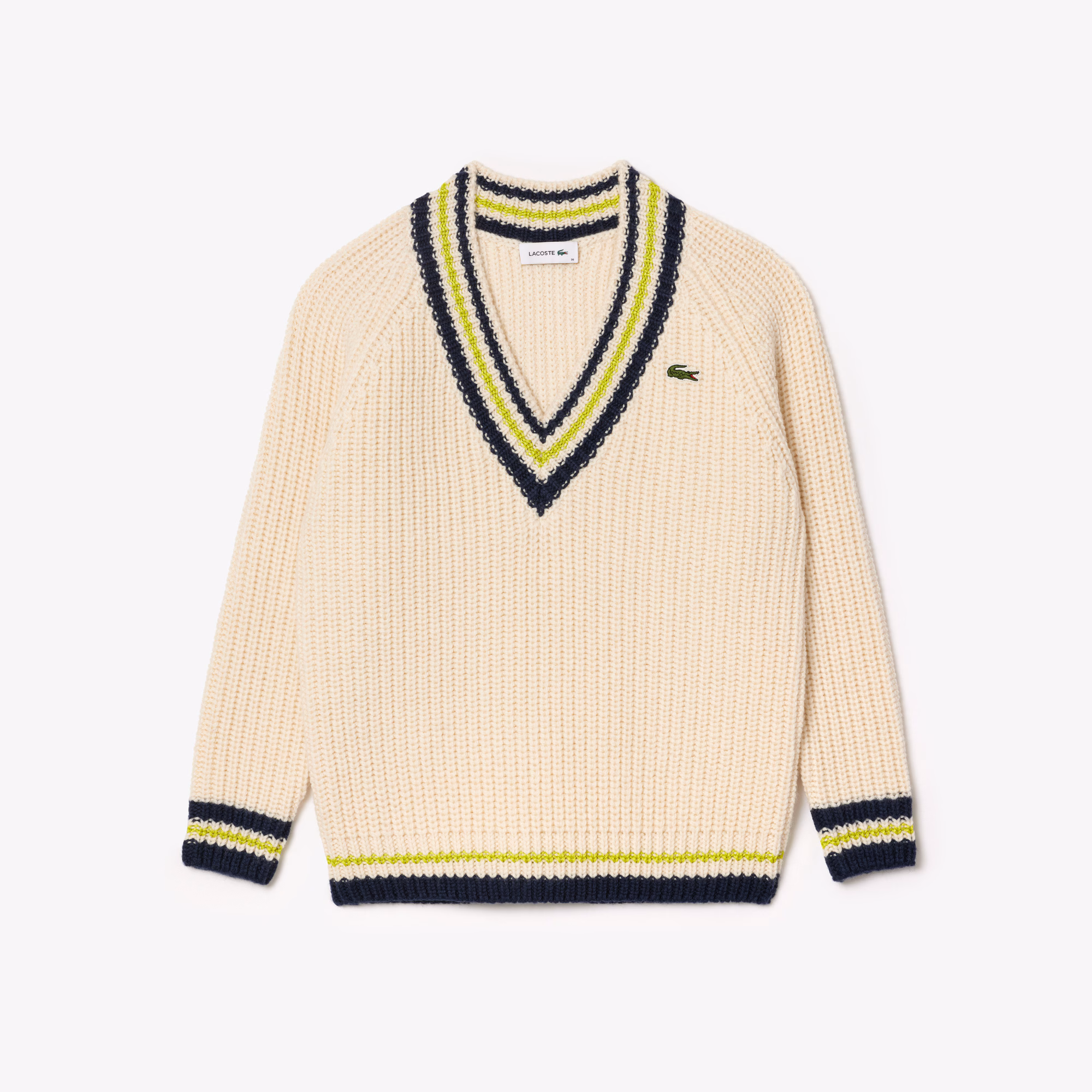 Women's Oversized Wool V-Neck Tennis Sweater
