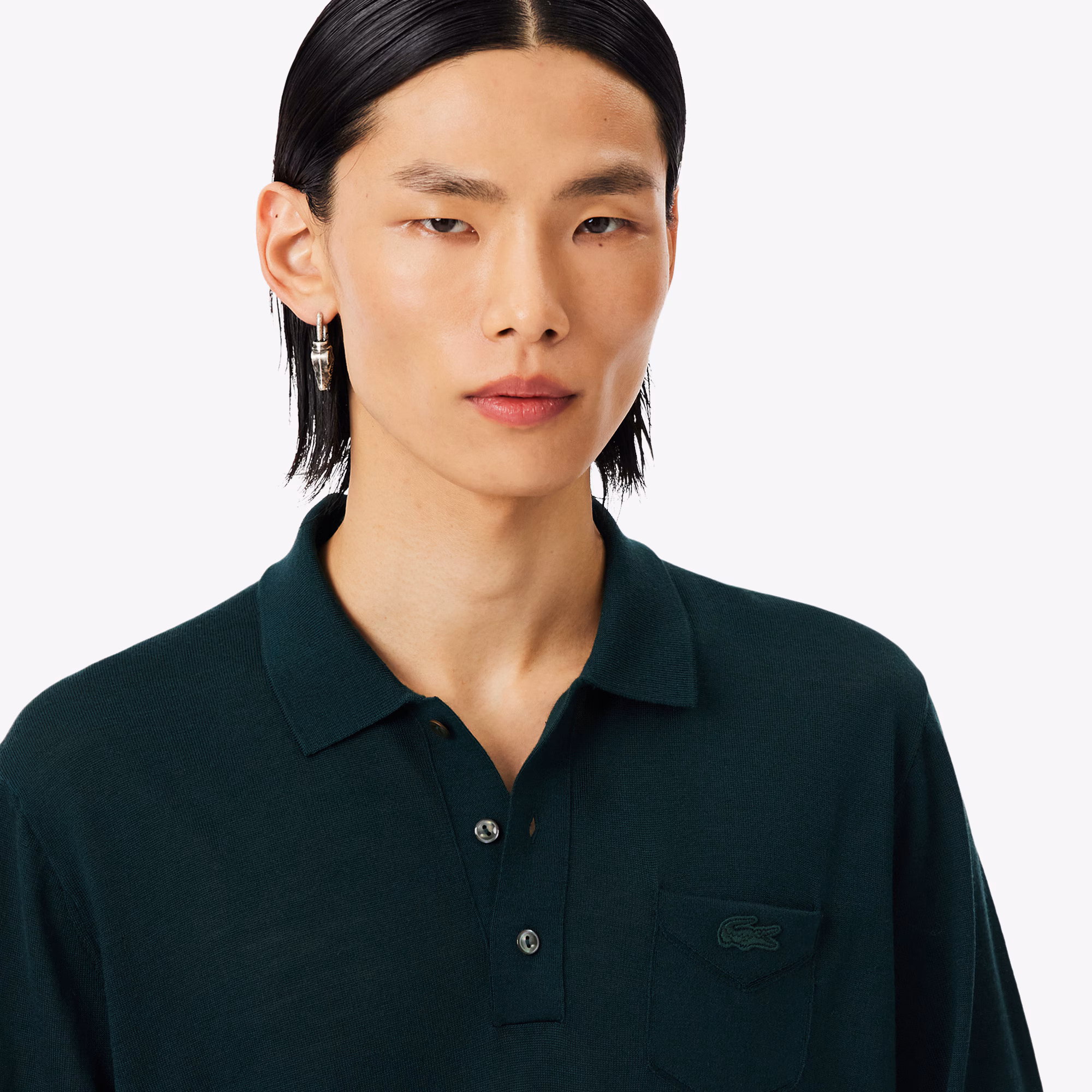 Runway Polo Collar Merino Wool Sweater