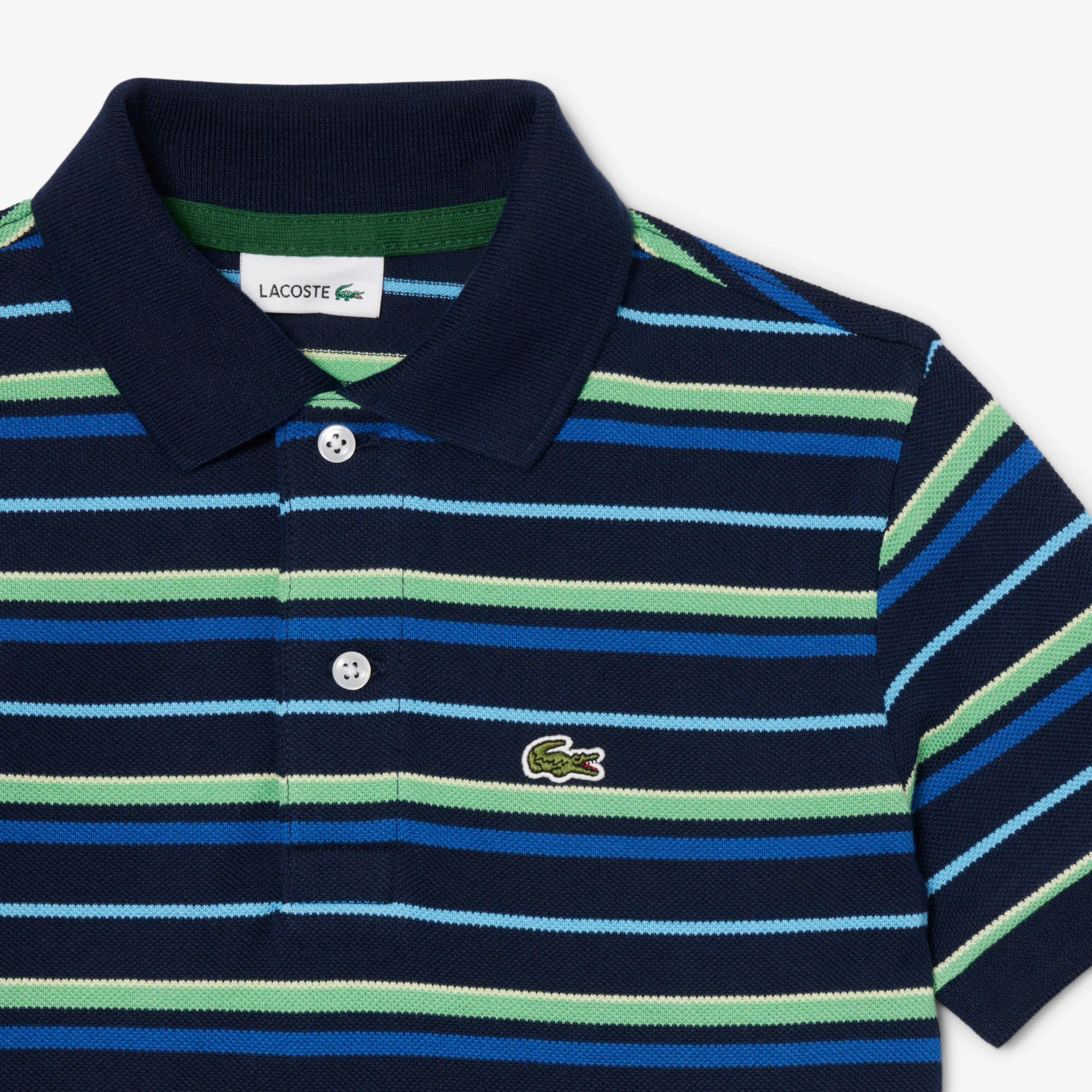 Boys' Contrast Stripe Petit Piqué Polo