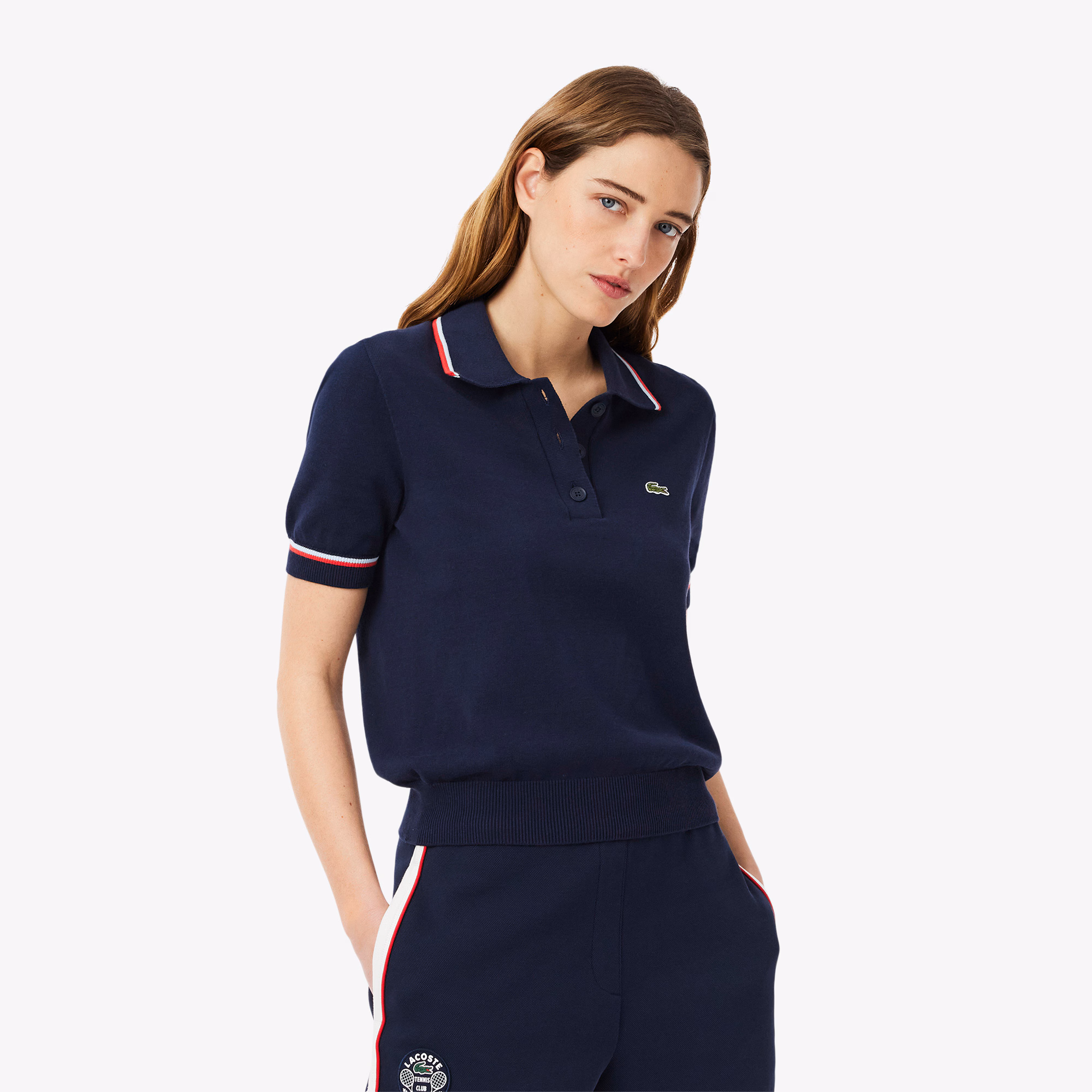 Women's Cropped 3D Seamless Stretch Cotton Polo