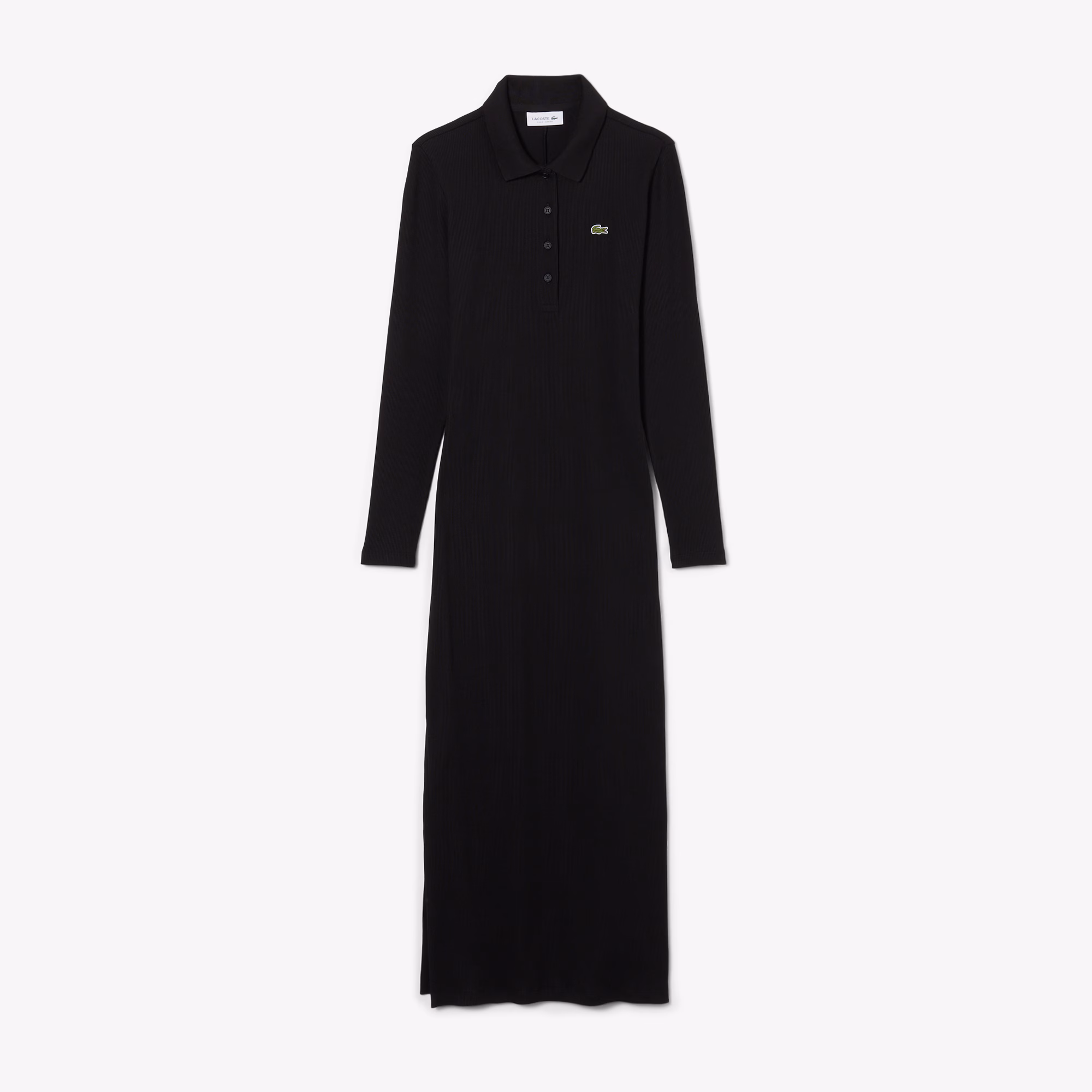 Women's Slim Fit Ribbed Cotton Polo Collar Dress