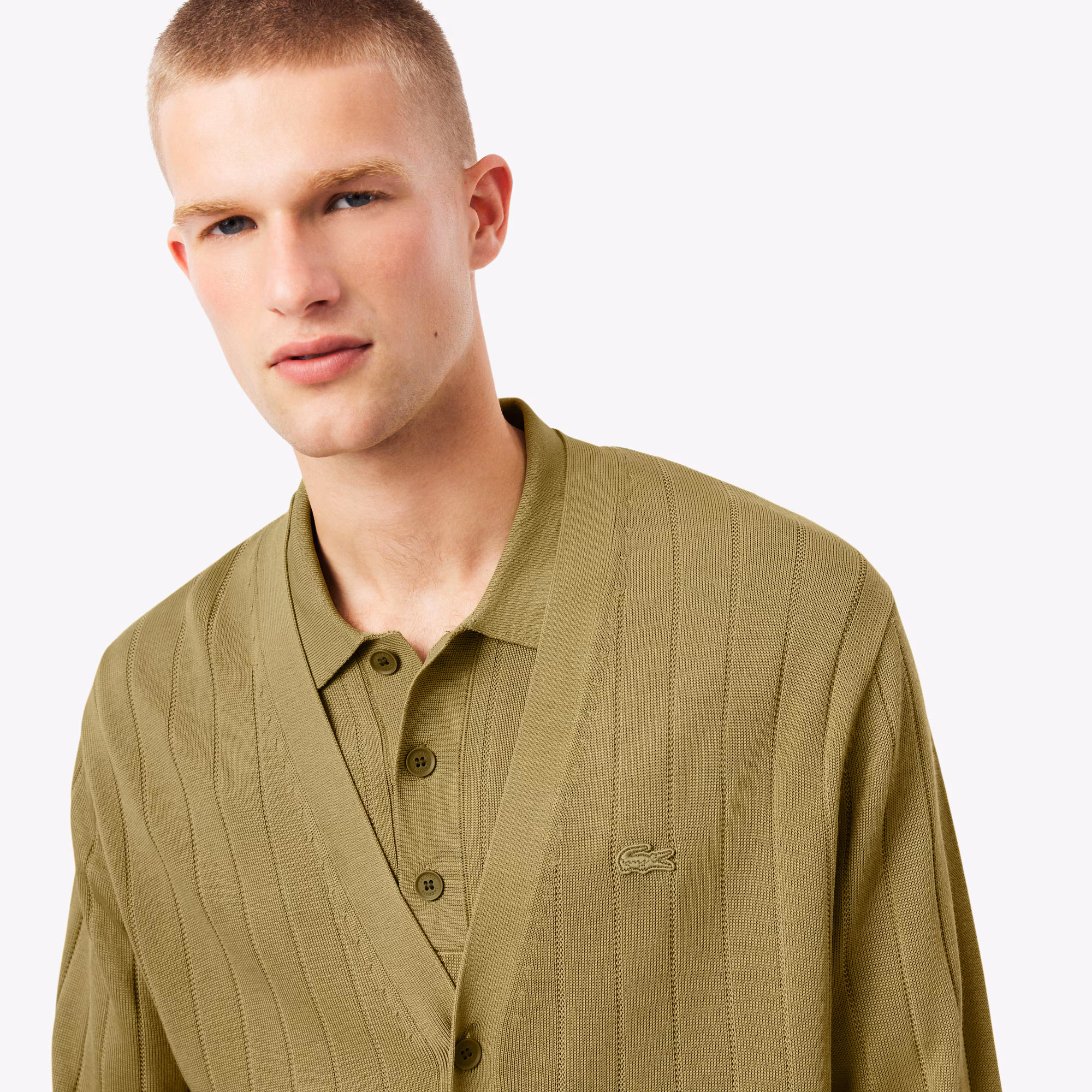 Men's Fluid Rib Knit Cardigan