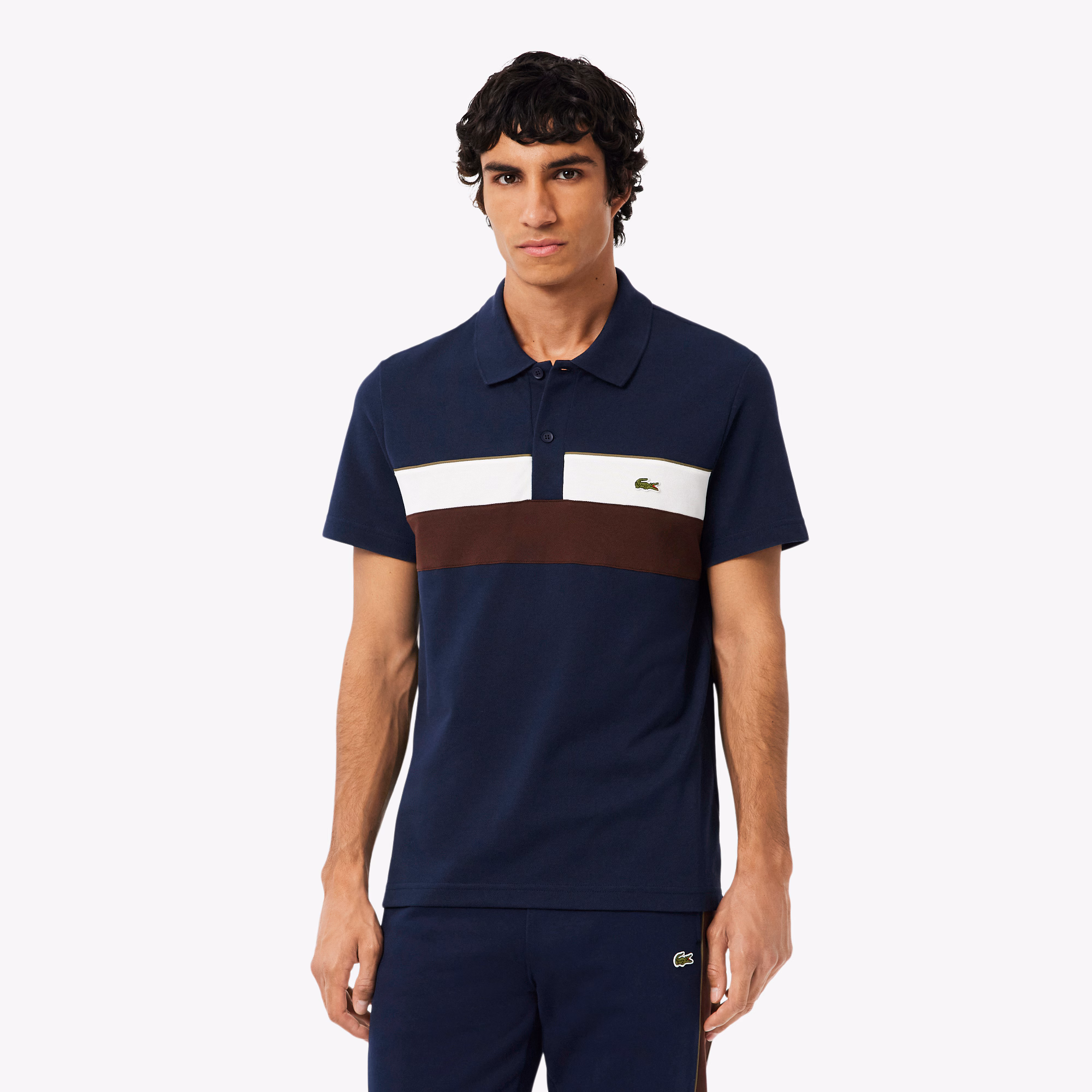 Men's Regular Fit Colorblock Petit Piqué Polo