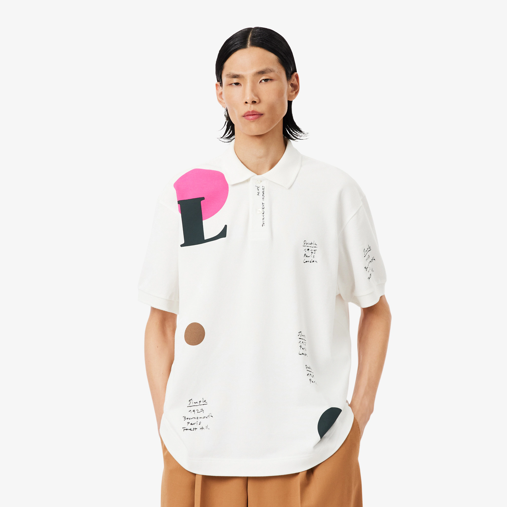 Runway Loose Fit Graphic Piqué Polo Shirt