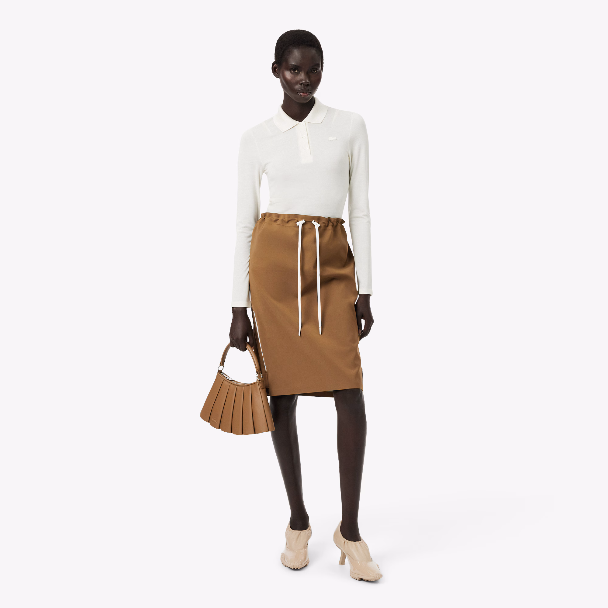 Runway Wool Blend Cargo Skirt