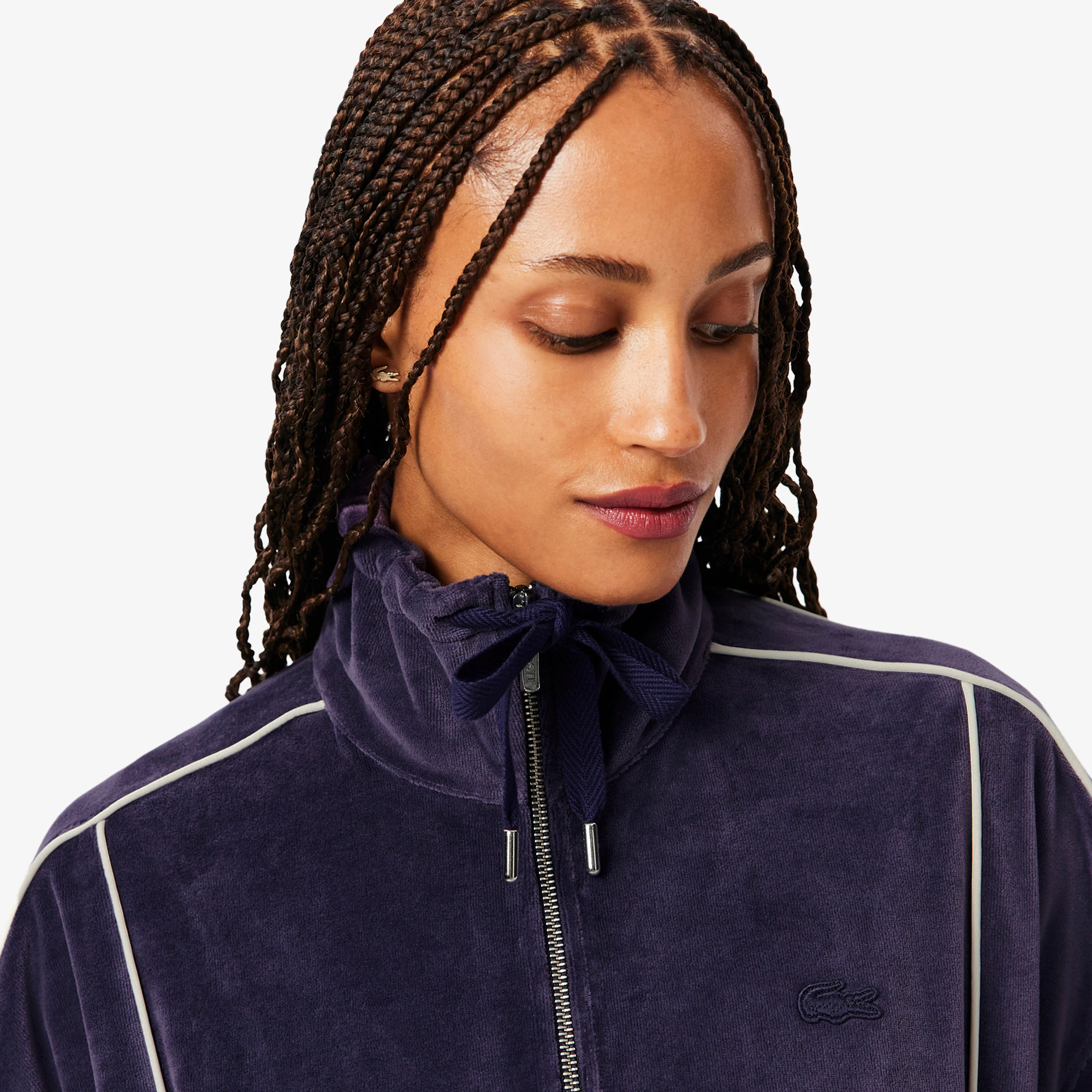 Women's Oversized Zip-Up Velour Sweatshirt