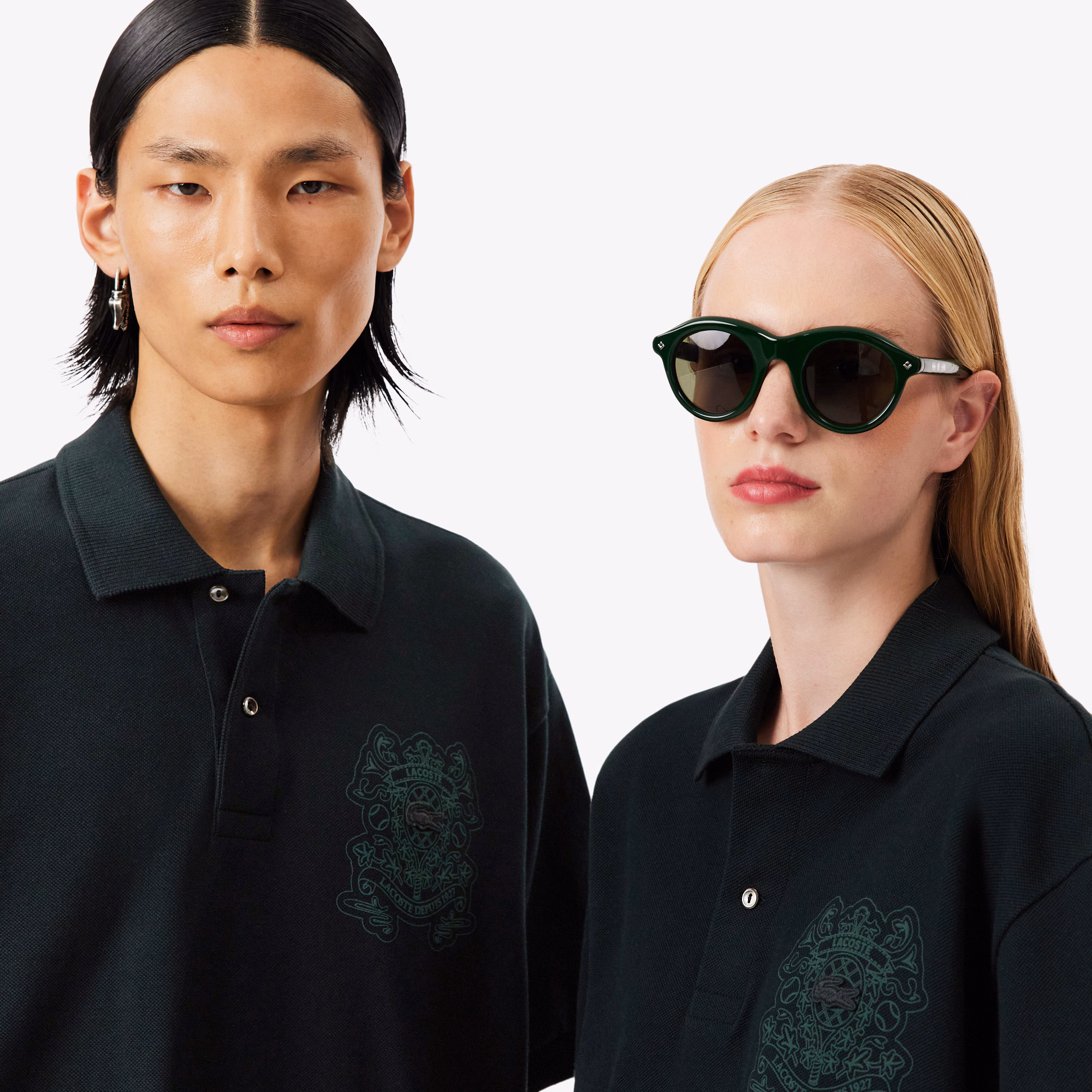 Runway Loose Fit Shield Piqué Polo Shirt