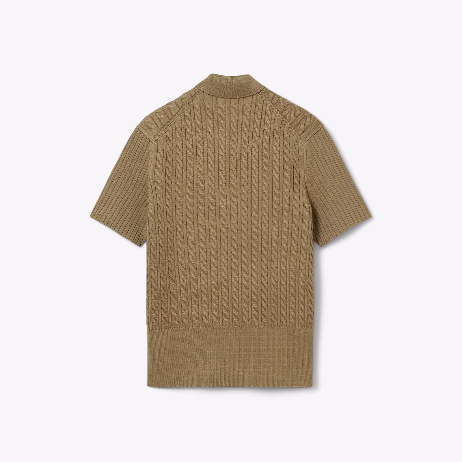 Runway Cable Knit Polo Collar Sweater