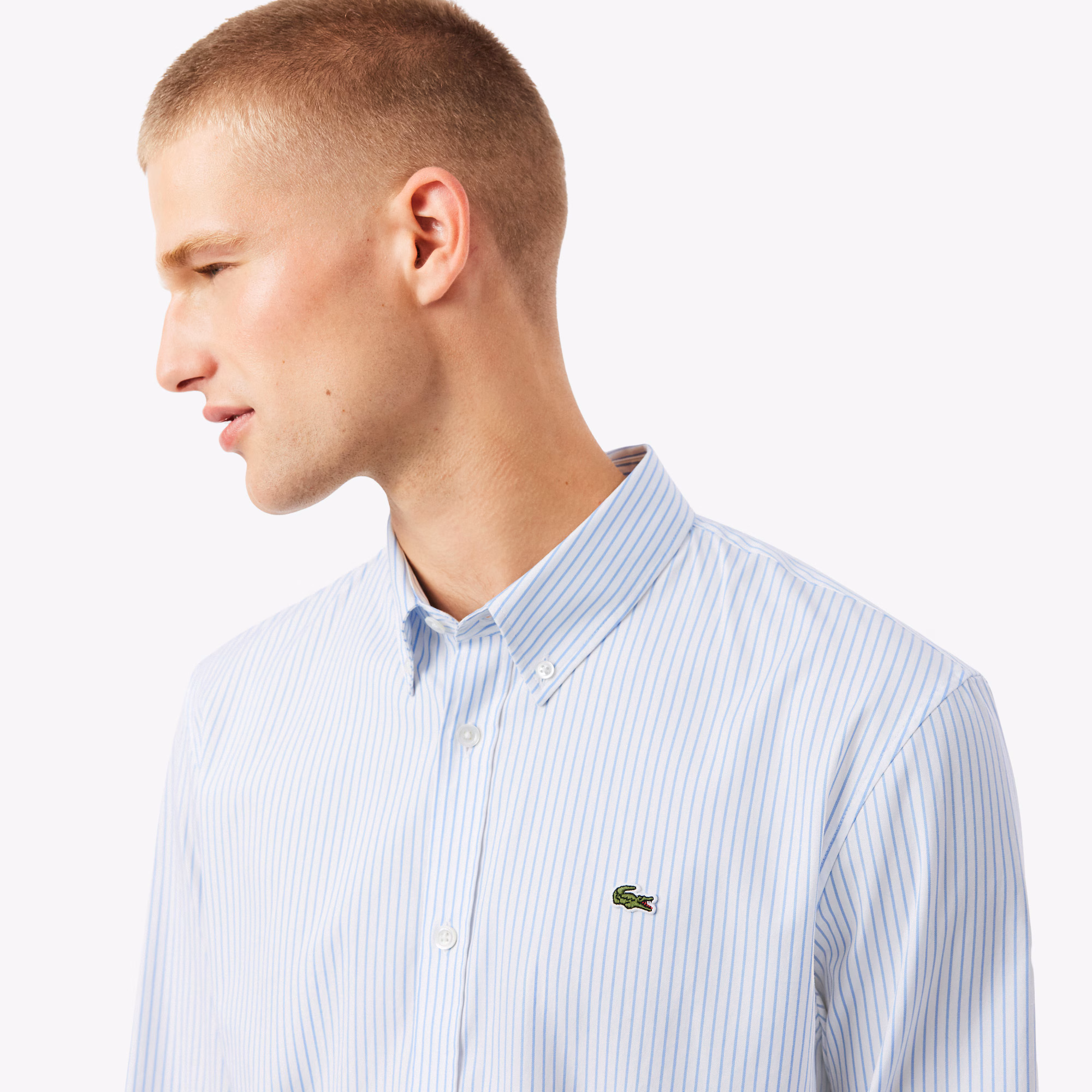 Men's Regular Fit Striped Pinpoint Shirt