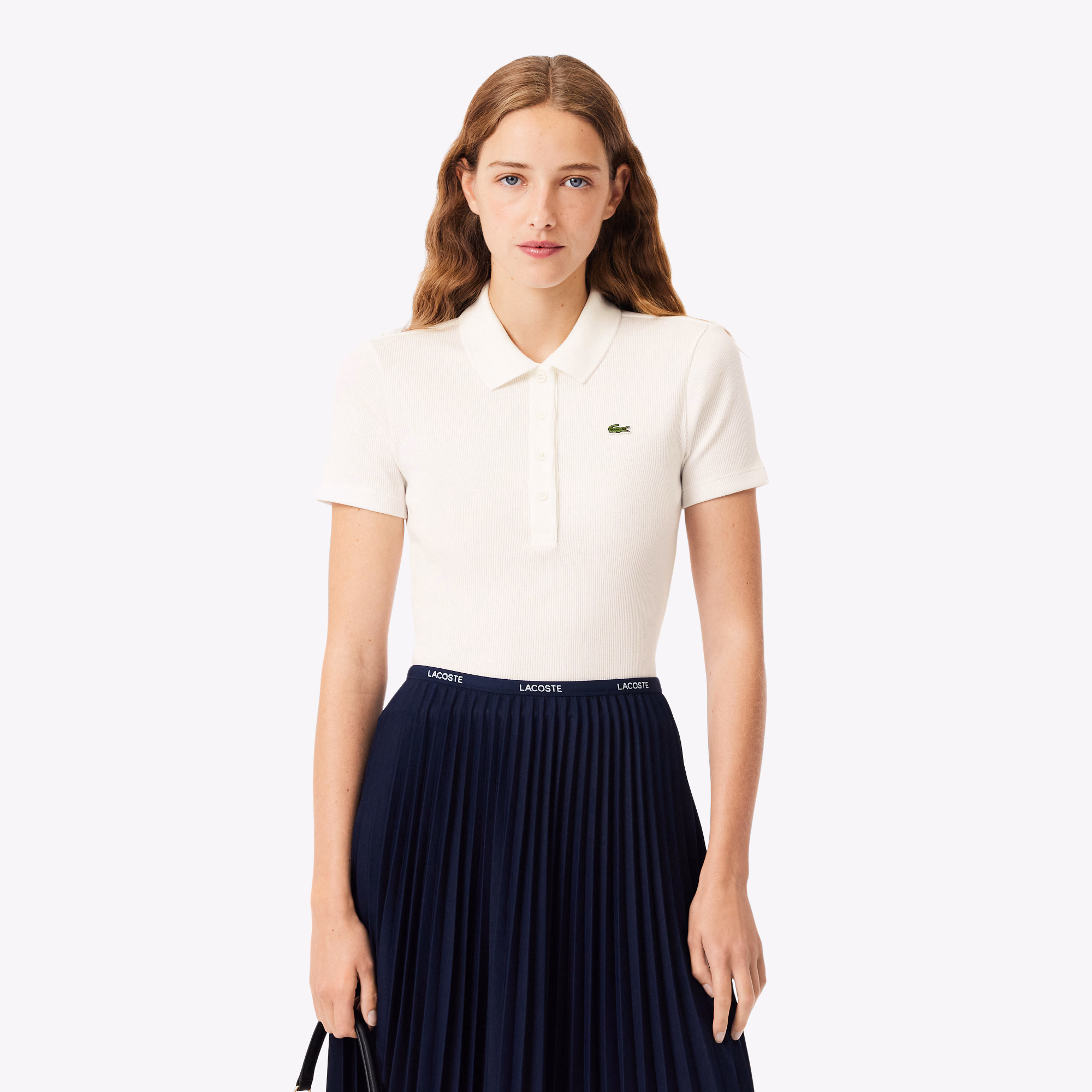 Women's Slim Fit L.12.D Ribbed Cotton Polo