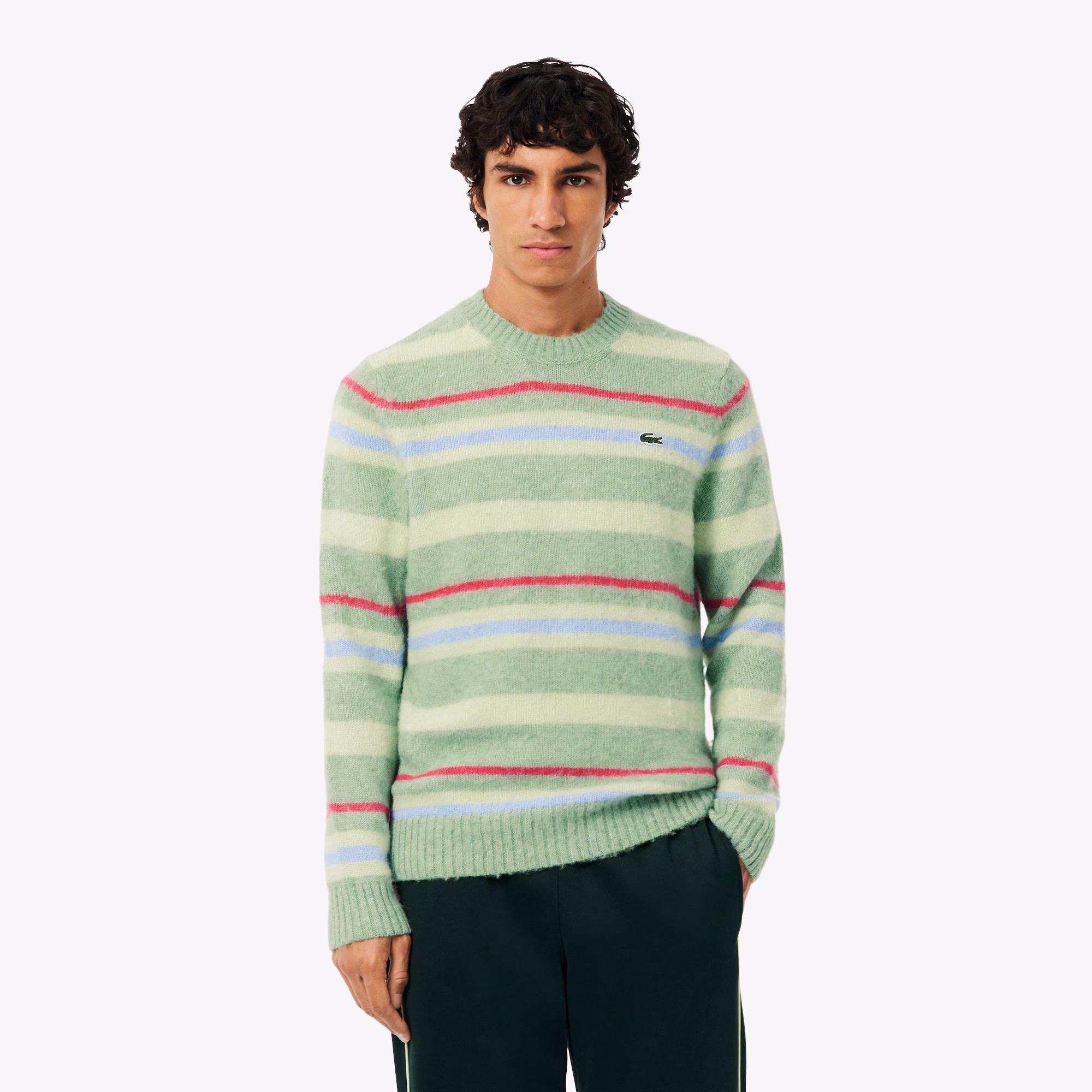 Men's Striped Alpaca Wool Sweater