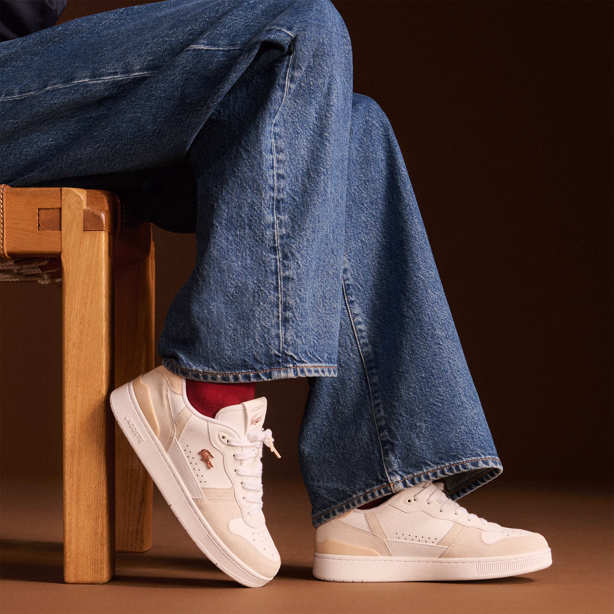 Women's T-Clip Set Leather Sneakers