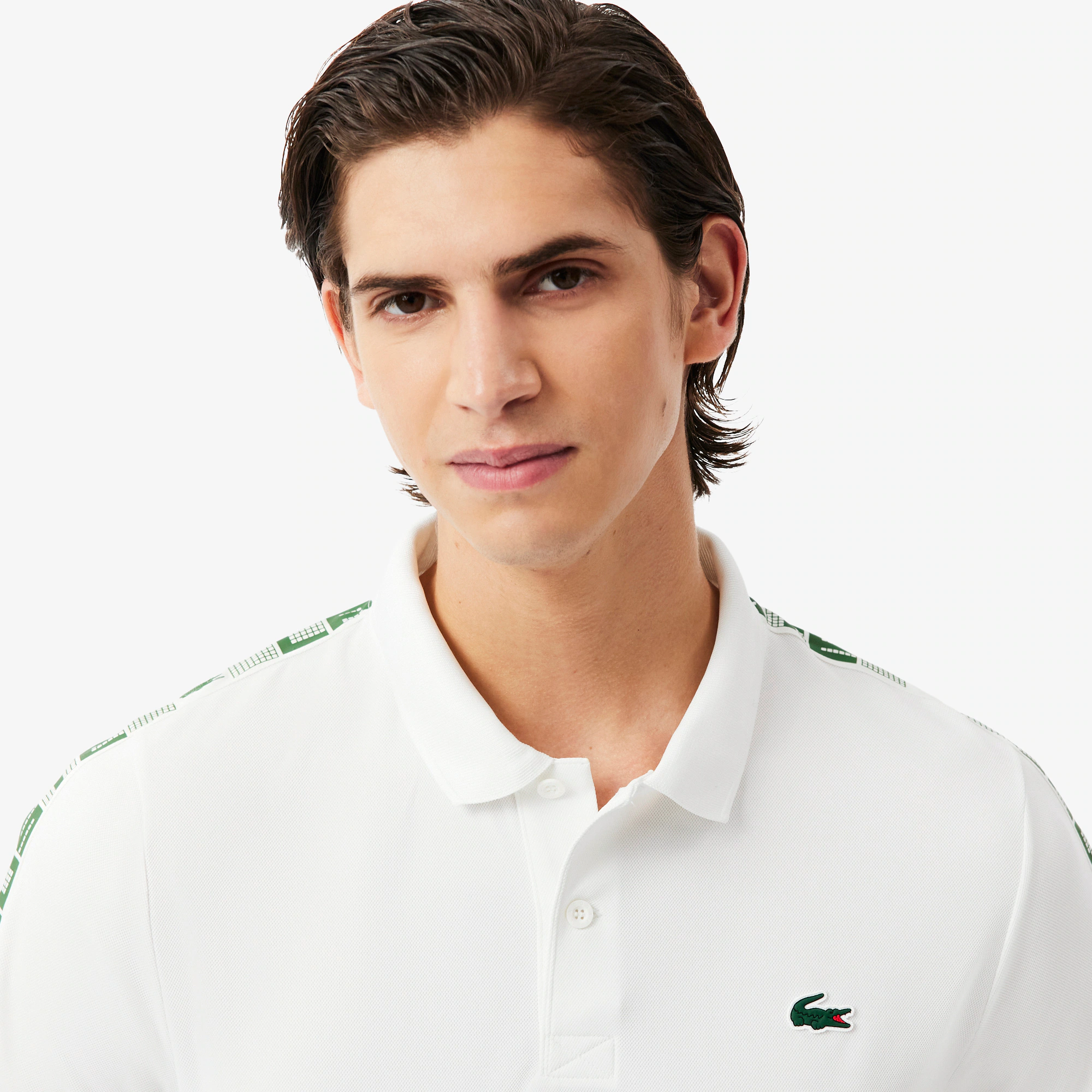 Men's Ultra Dry Branded Stripe Tennis Polo