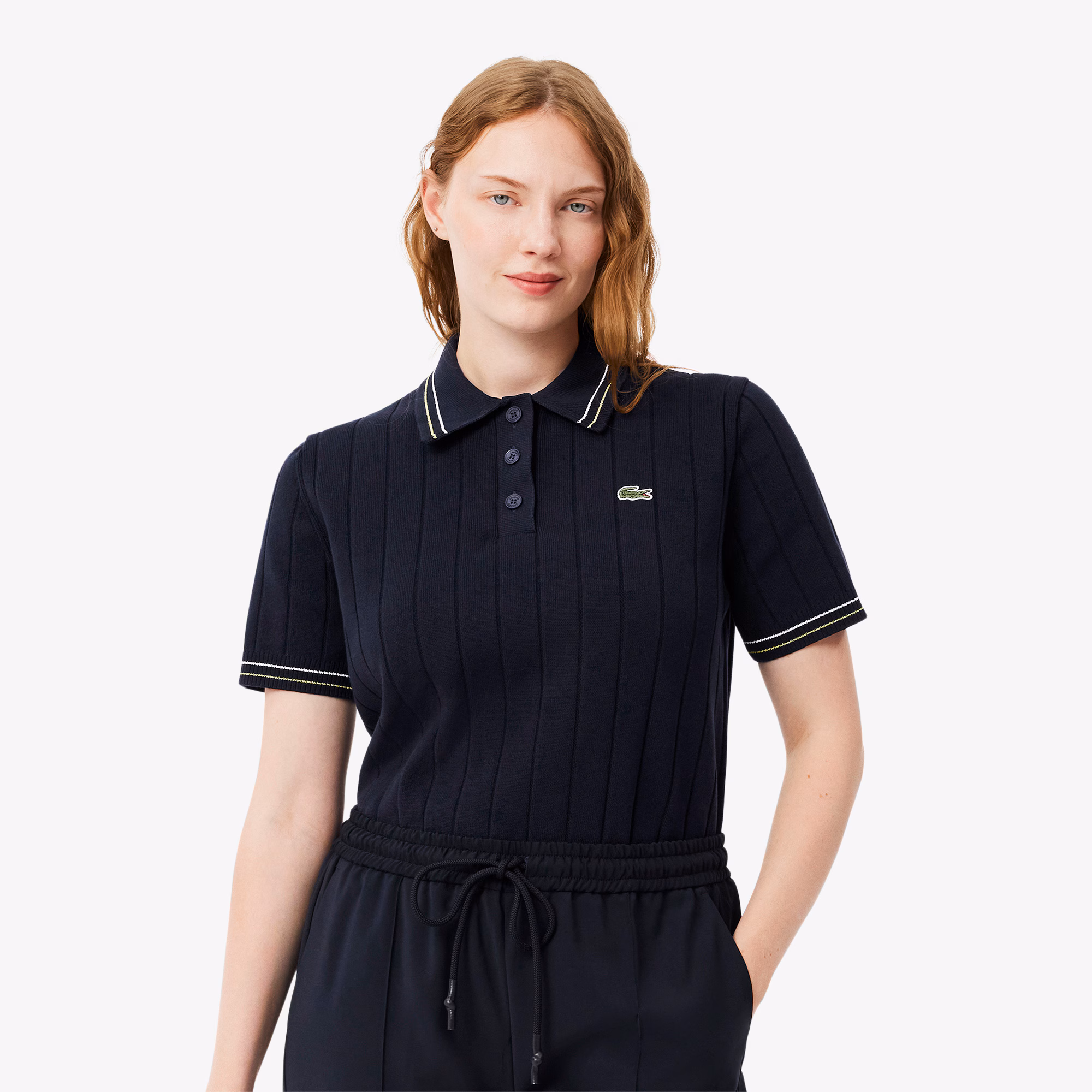 Women's Made In France Ribbed Cotton Polo