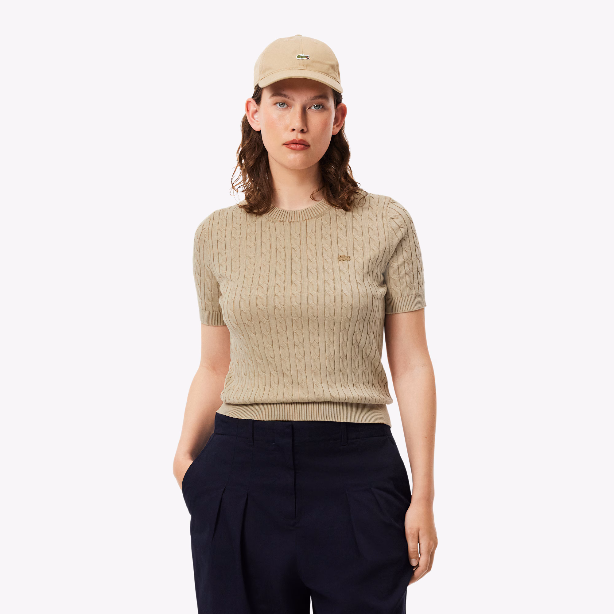 Women's Wash Effect Cable Knit Sweater