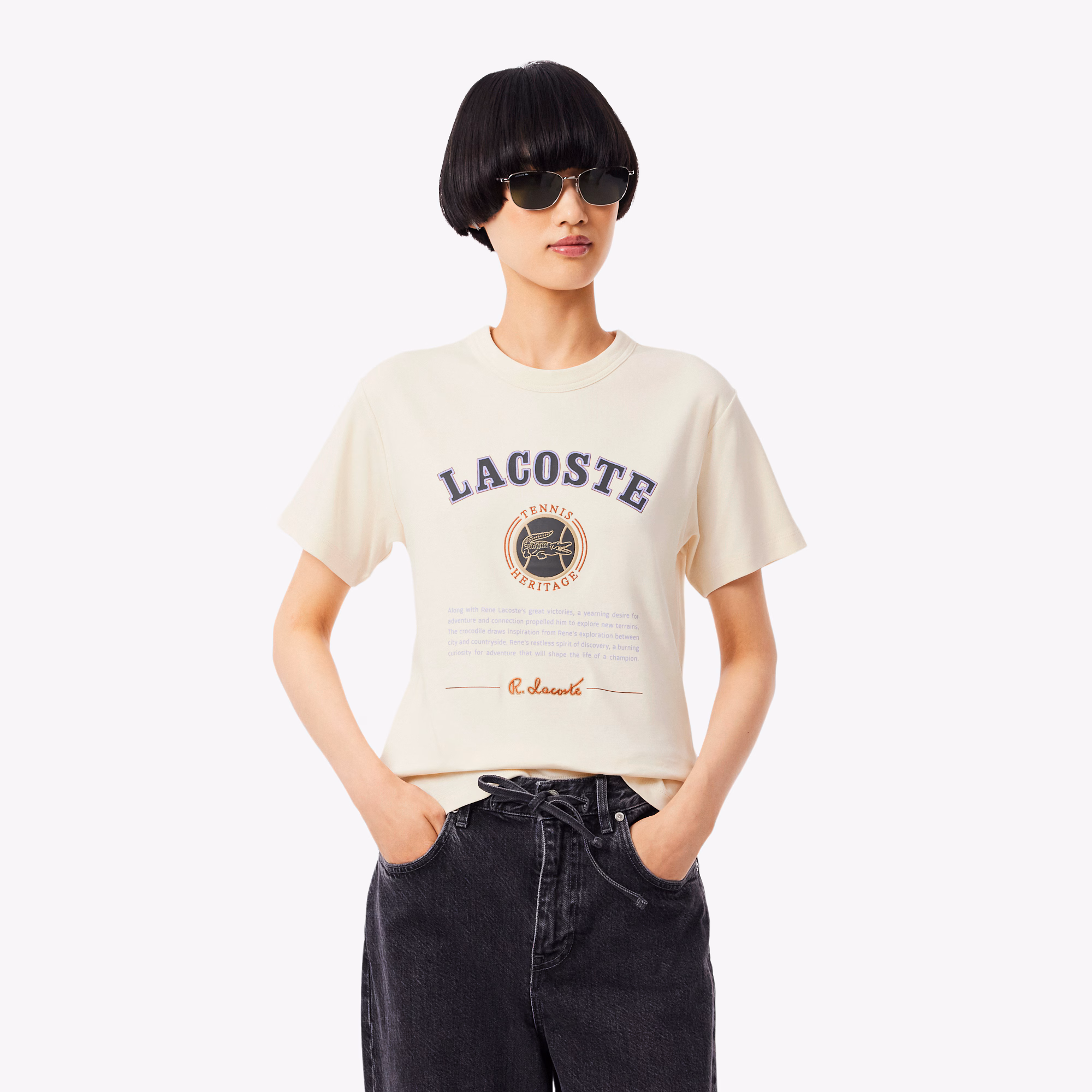 Women's Slim Fit Interlock Print T-Shirt