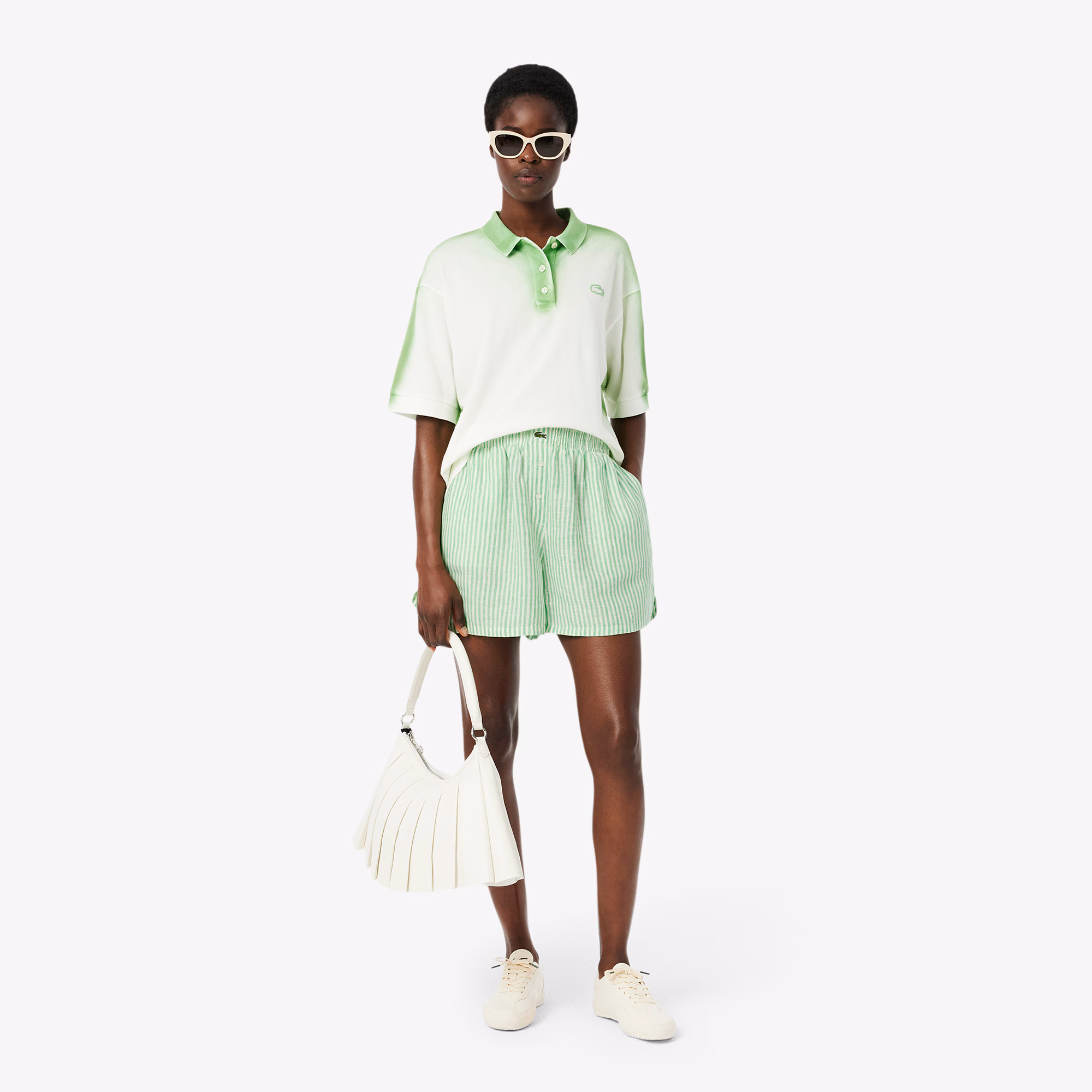 Women's Relaxed Fit Striped Linen Shorts