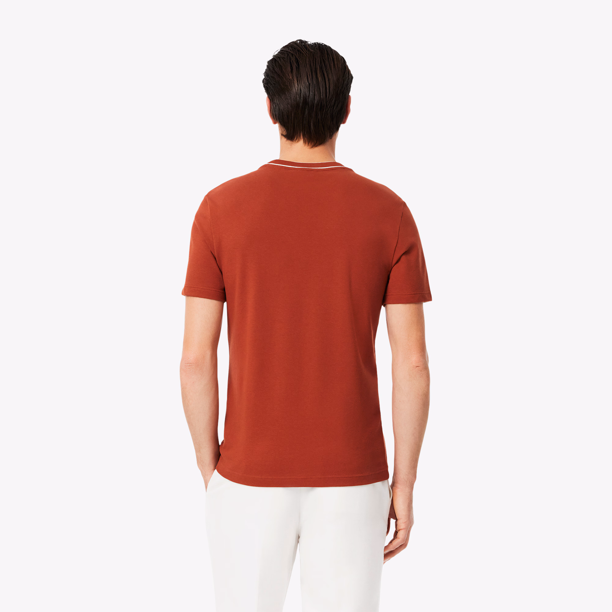 Men's Stretch Piqué Striped Collar T-Shirt