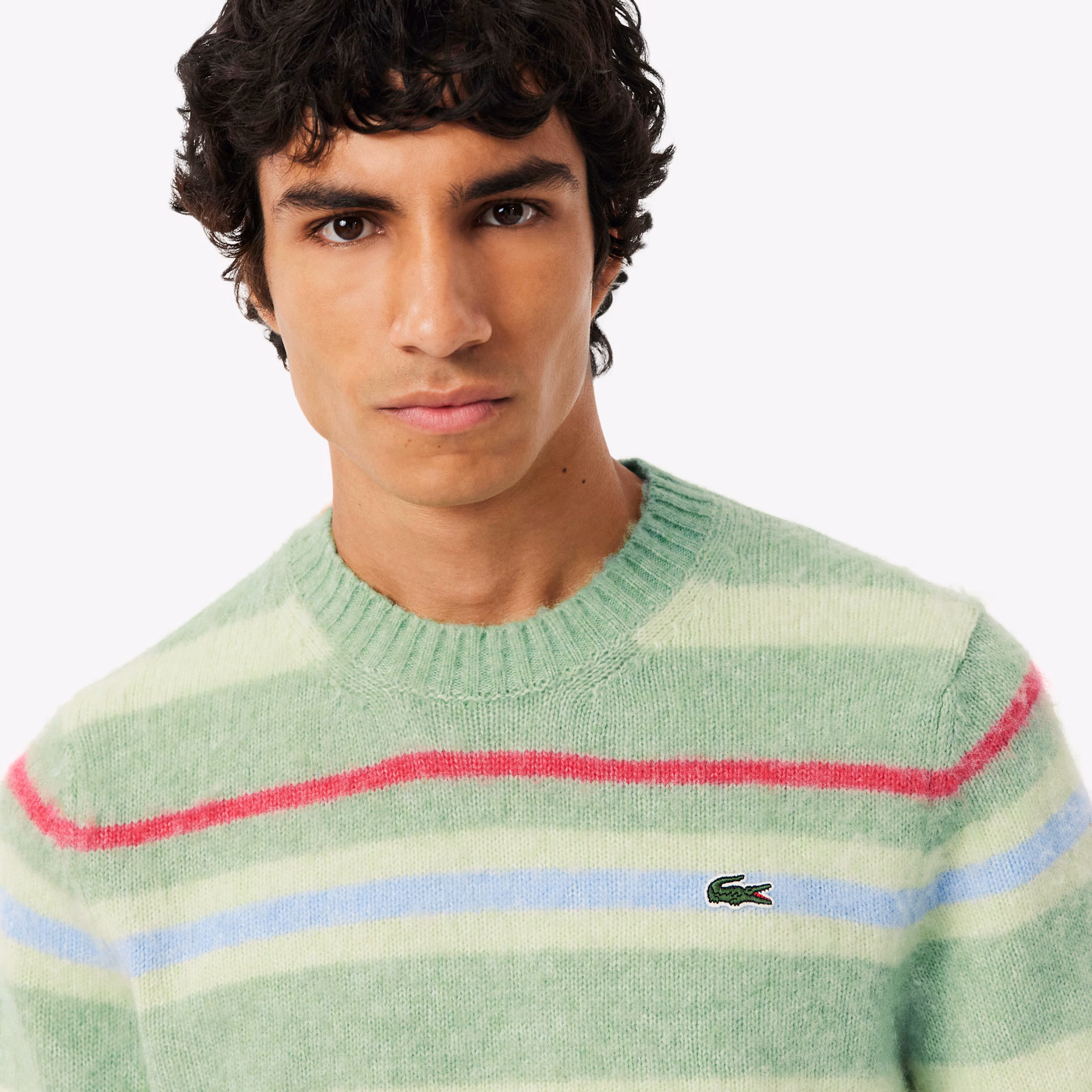 Men's Striped Alpaca Wool Sweater