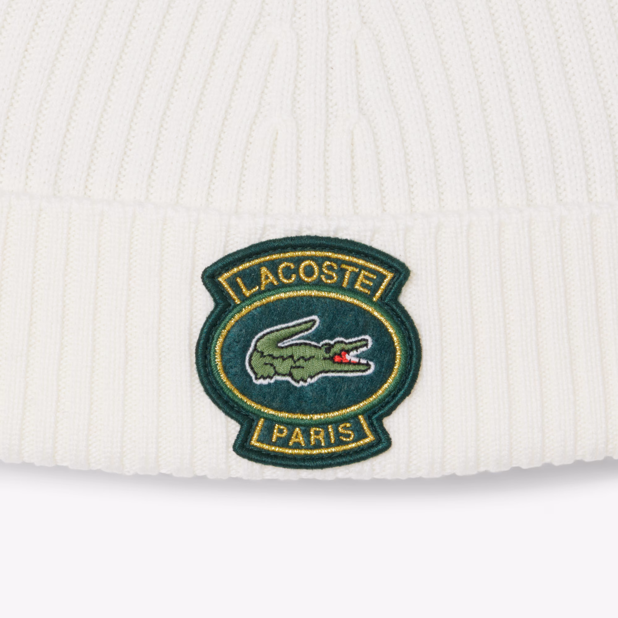 Unisex Ribbed Wool Badge Beanie