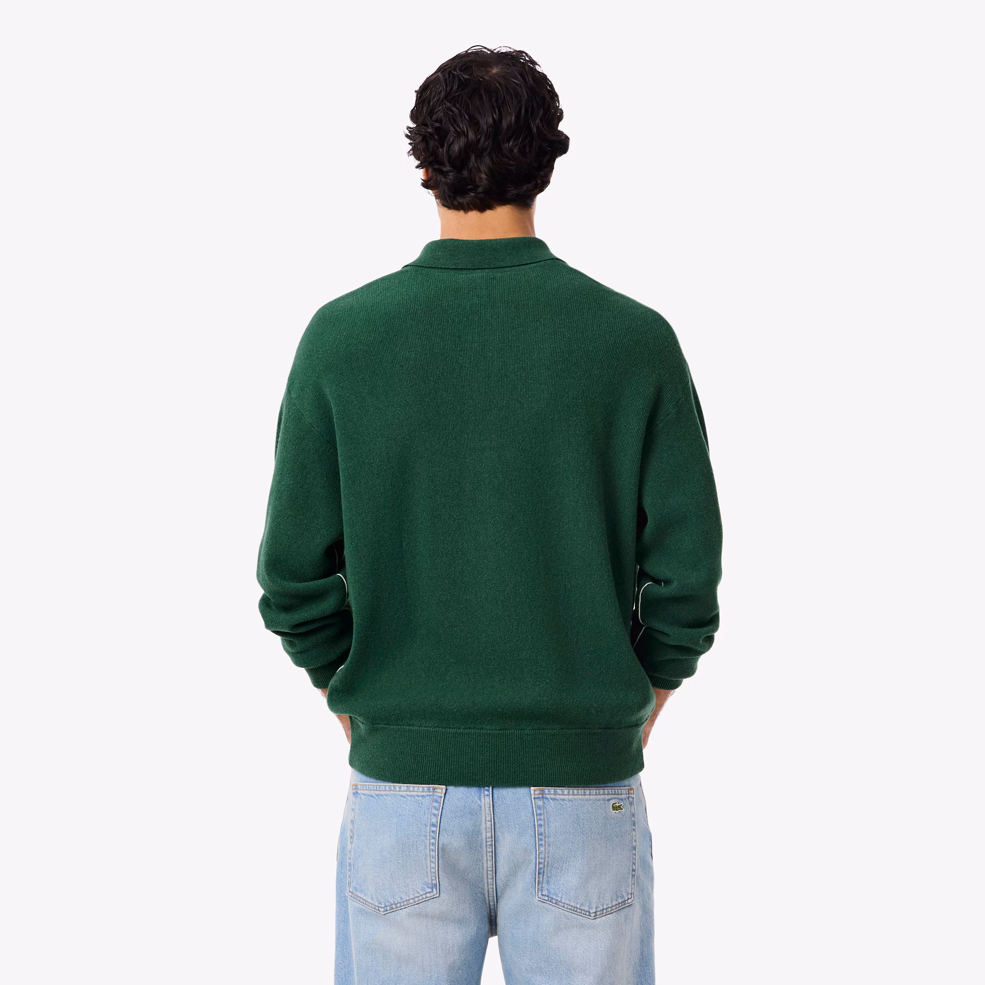 Men's Relaxed Fit Wool Polo Sweater