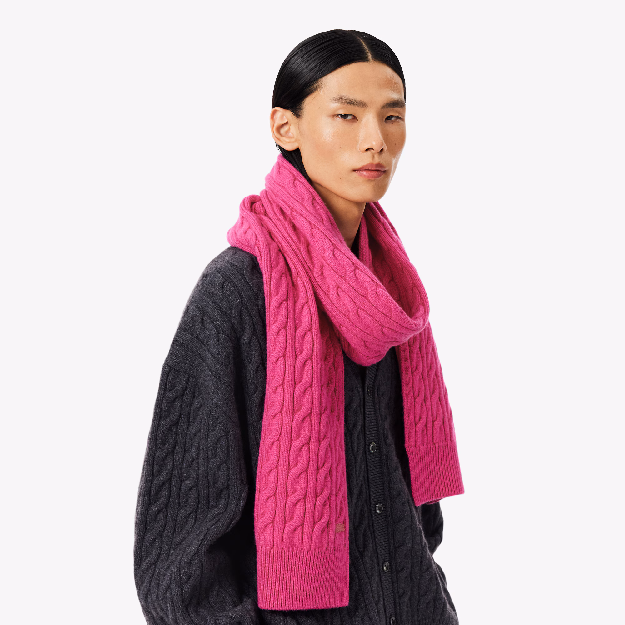 Runway Cable Knit Cashmere Scarf