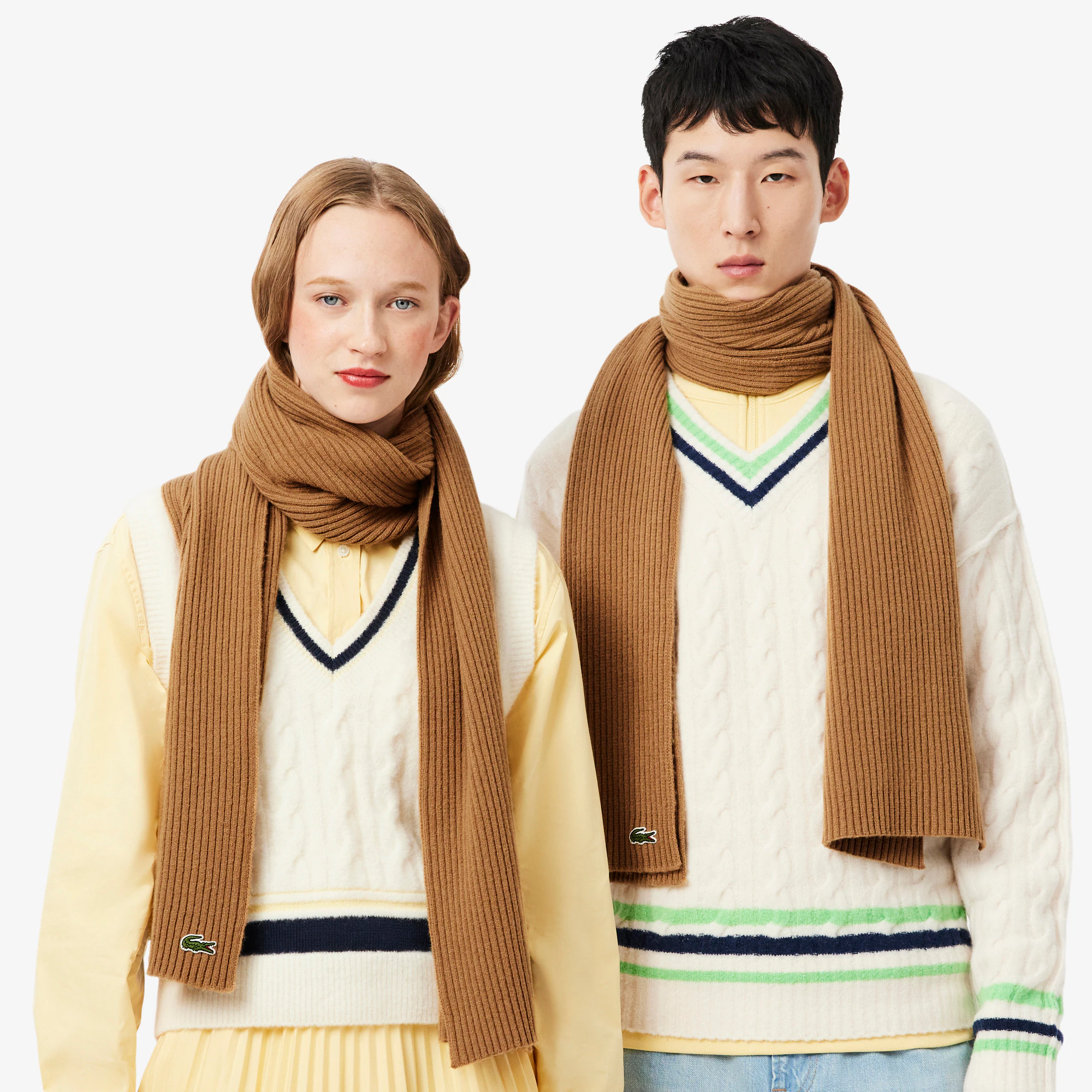 Unisex Ribbed Wool Scarf