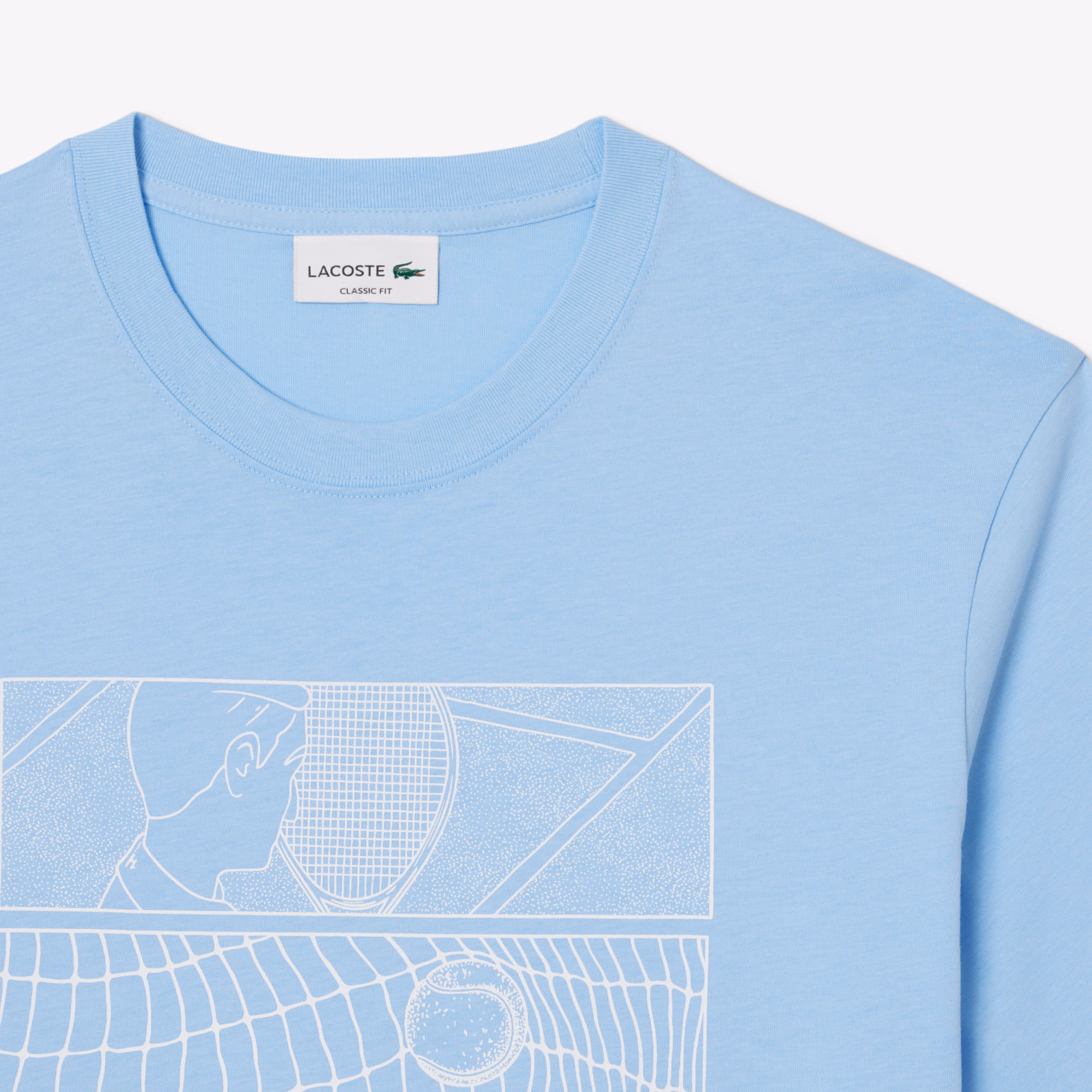 Men's Tennis Court Print Cotton T-Shirt