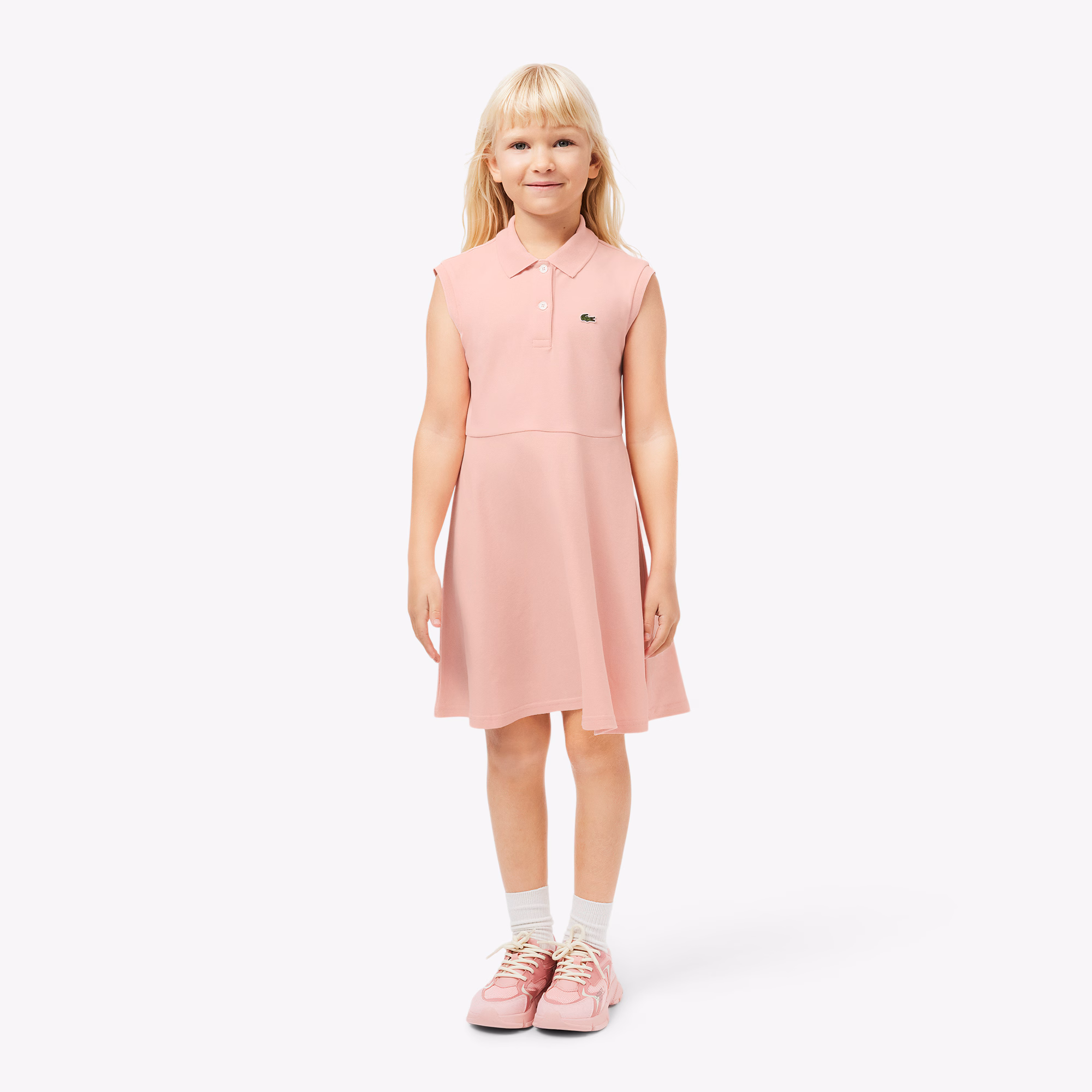 Kids' Sleeveless Stretch Piqué Polo Dress